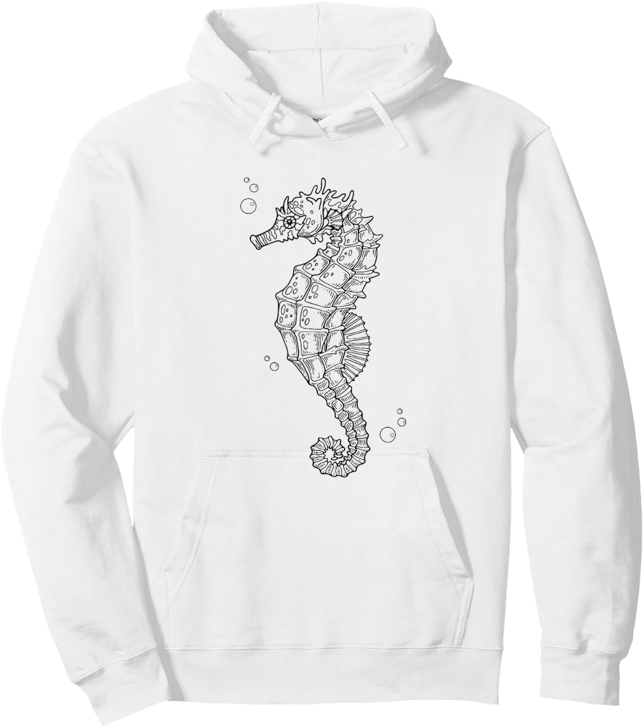 Retro Vintage Art Seahorse Lover Hoodie - Hoodie | White