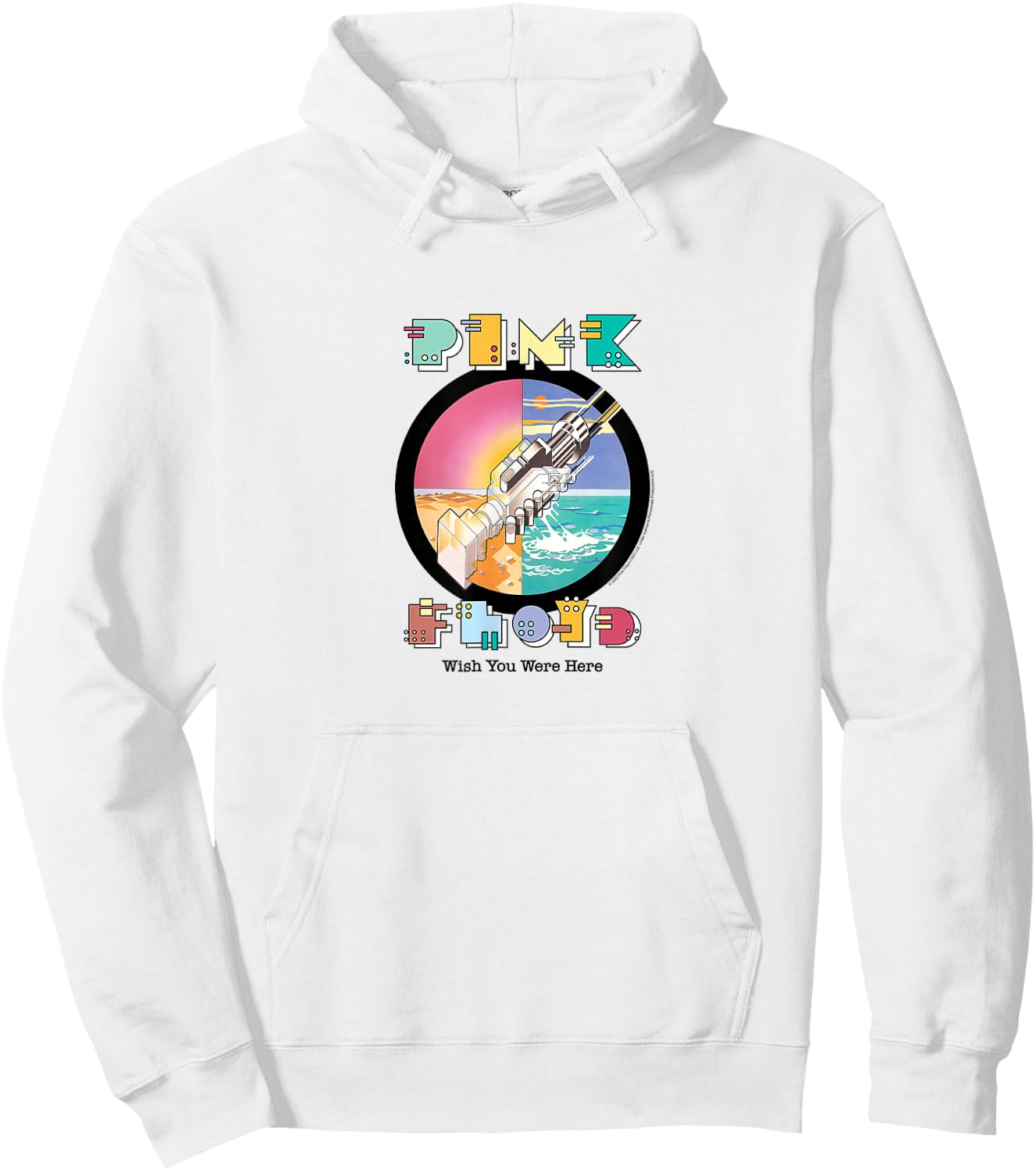 Pink Floyd - Wish You Were Here Robot Handshake Hoodie - Hoodie | White