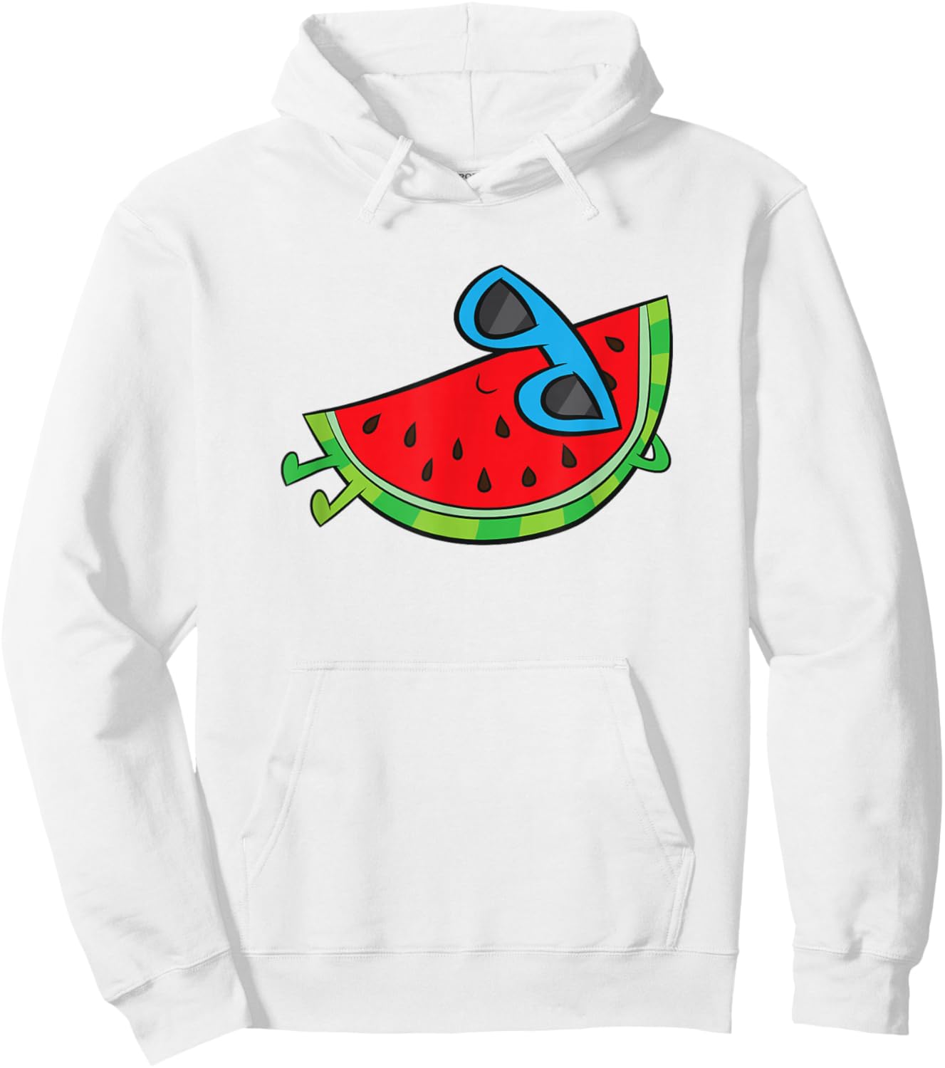 Cute Melon Summer Fruit Sunglasses On Watermelon Hoodie - Hoodie | White