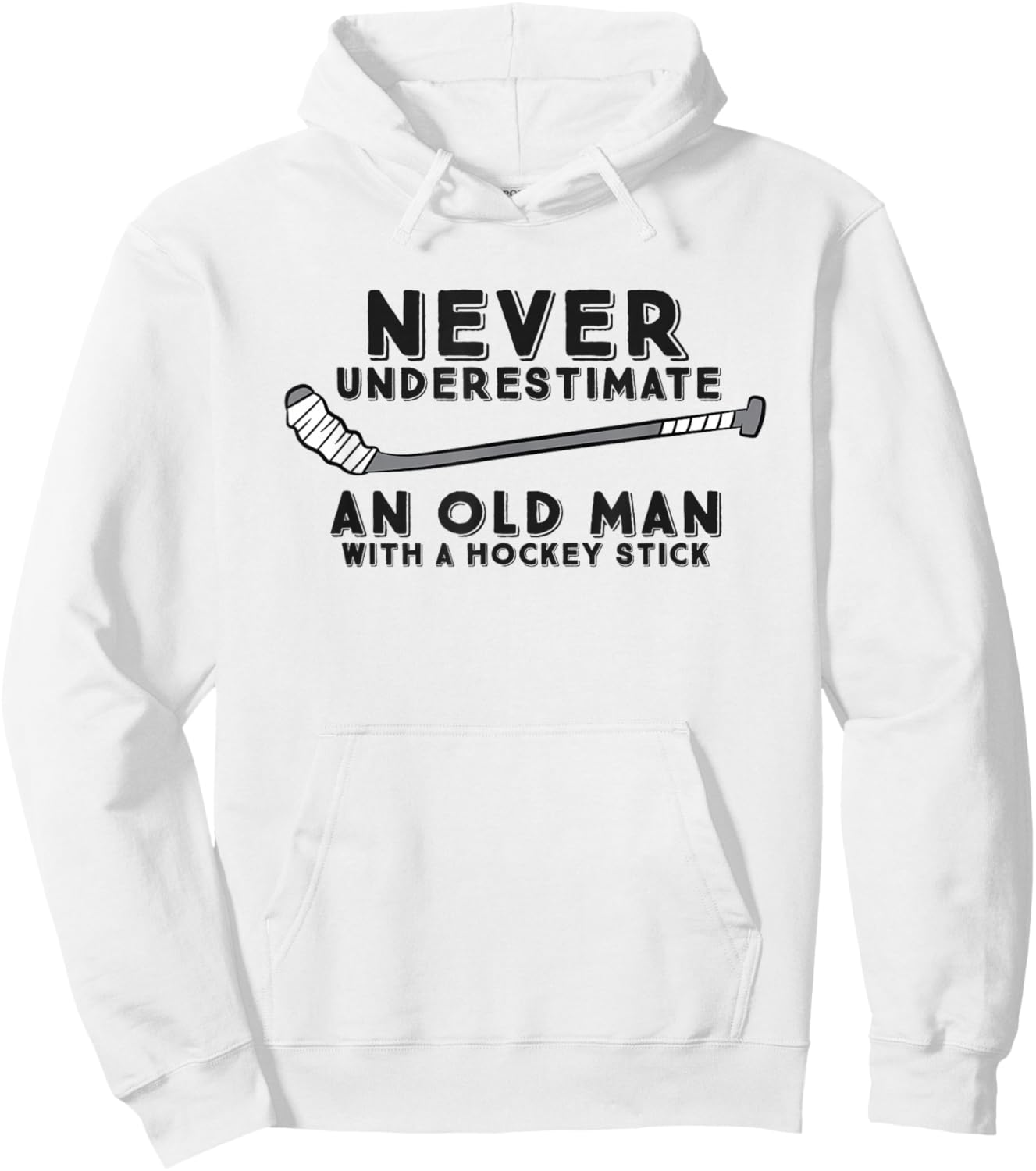 Never Underestimate An Old Man With A Stick Retired Hockey Hoodie - Hoodie | White