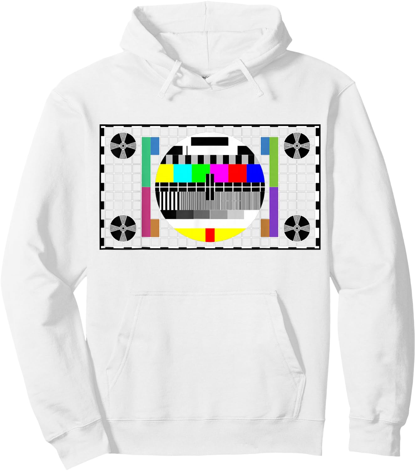 Funny TV Test Pattern in Color Sheldon Nerdy Geek Gift Hoodie - Hoodie | White