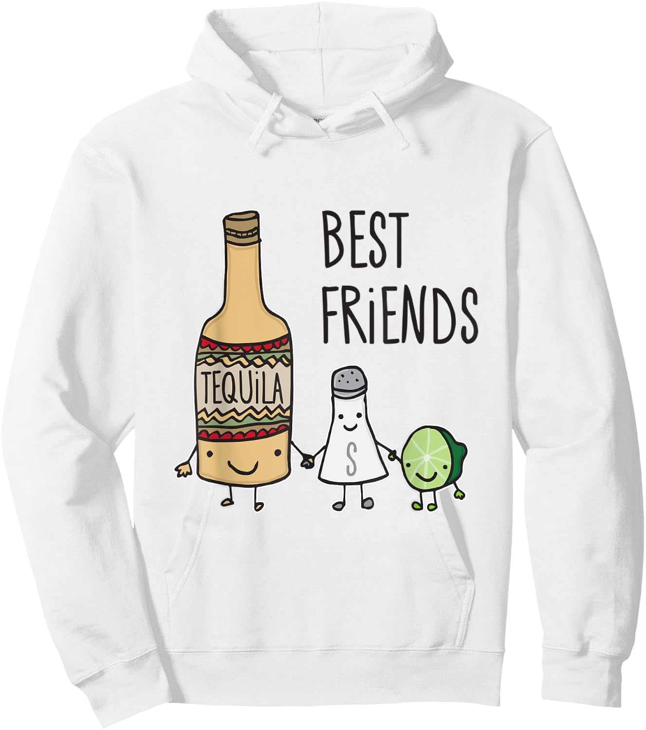 Tequila Salt and Lime Best Friends Margarita T Shirt Hoodie - Hoodie | White
