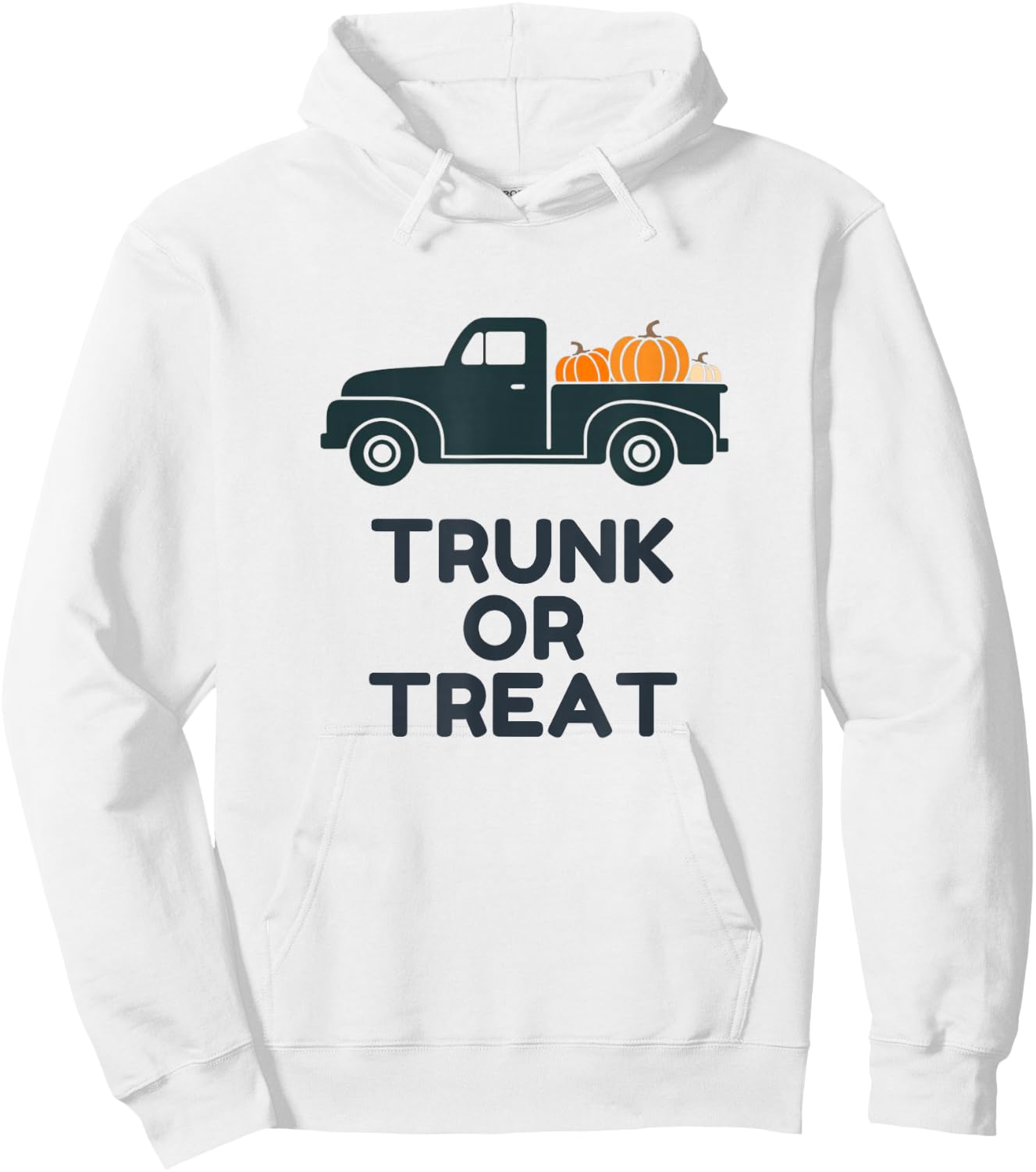 Trunk or Treat Vintage Truck picking up Pumpkins Hoodie - Hoodie | White