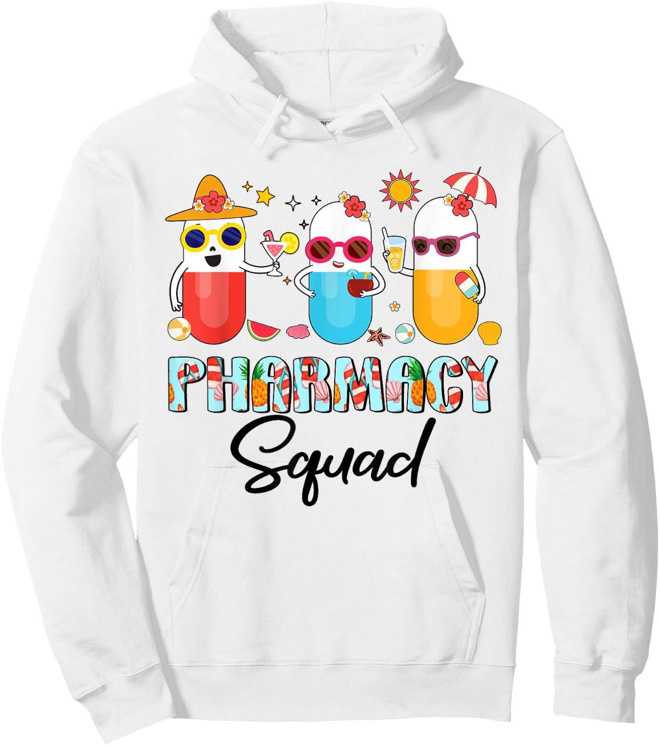 Pharmacy Squad Funny Summer Pharmacist Women Men Hoodie - Hoodie | White