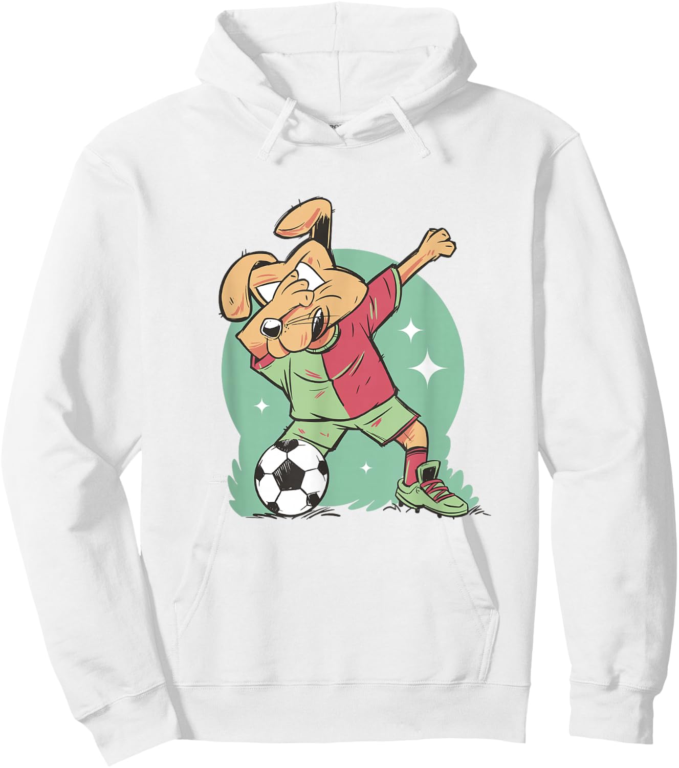 Dog Playing Soccer And Dabbing Sport Funny Football Hoodie - Hoodie | White