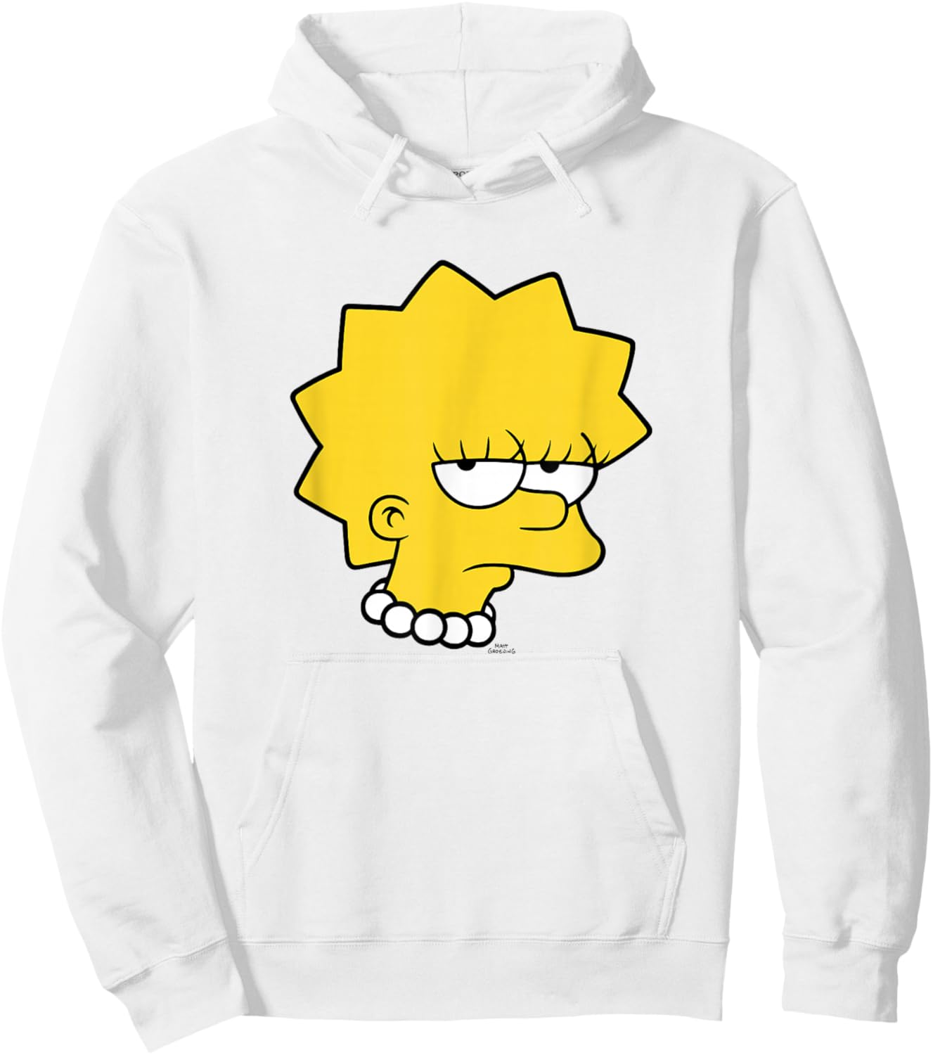 The Simpsons Lisa Simpson Bored Big Face Hoodie - Hoodie | White