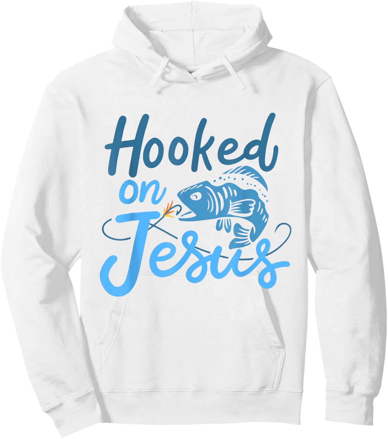 Hooked On Jesus Bass Fishing Hoodie - Hoodie | White