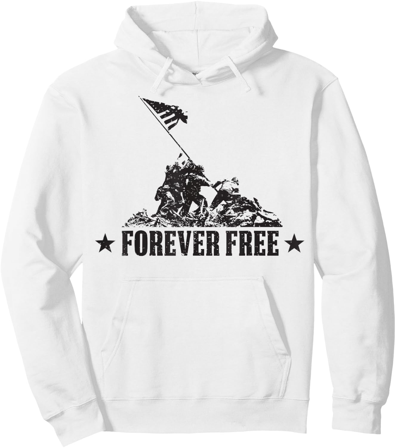 Independence Day Shirt Free Forever Iwo Jima WWII Soldiers Hoodie - Hoodie | White
