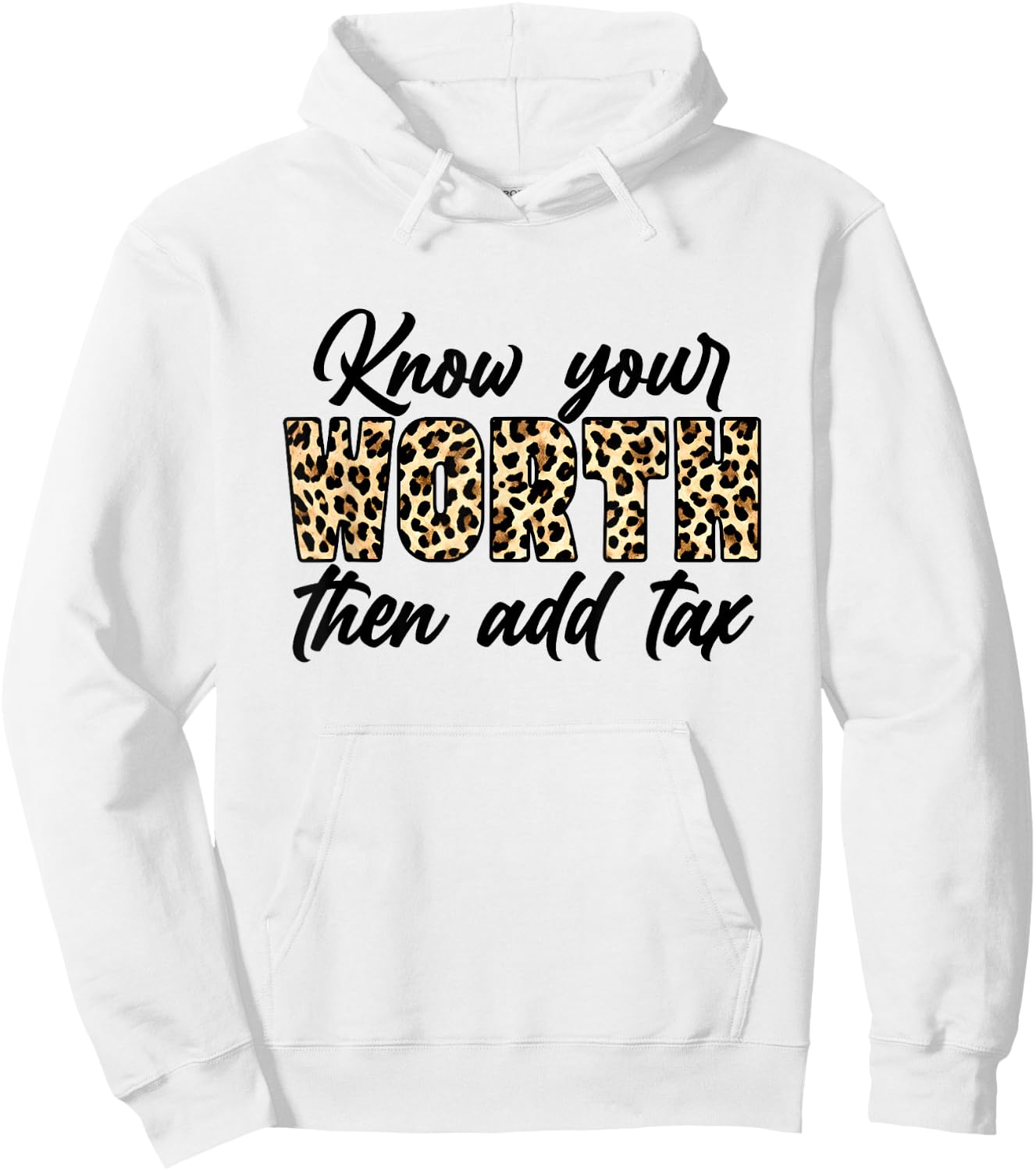 Know Your Worth, Then Add Tax Black Queen Accountant Gifts Hoodie - Hoodie | White