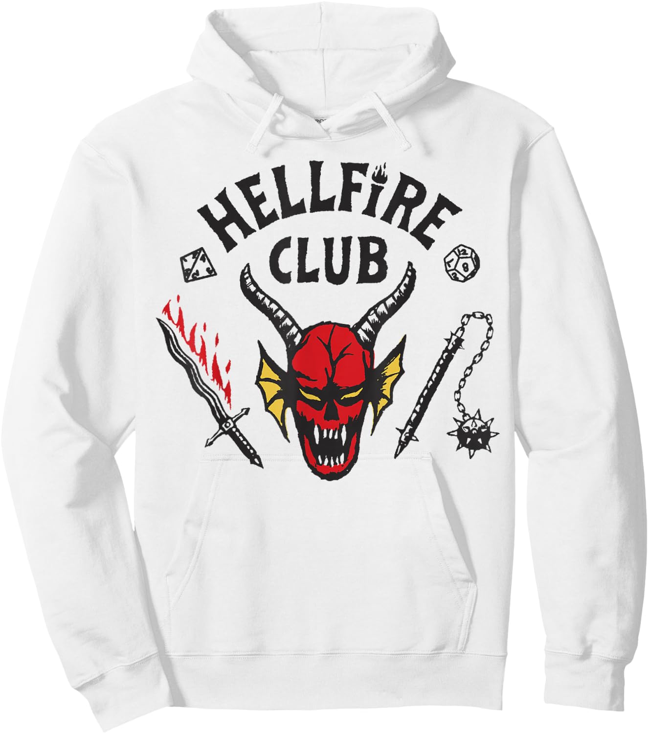 Stranger Things 4 Hellfire Club Logo Hoodie - Hoodie | White