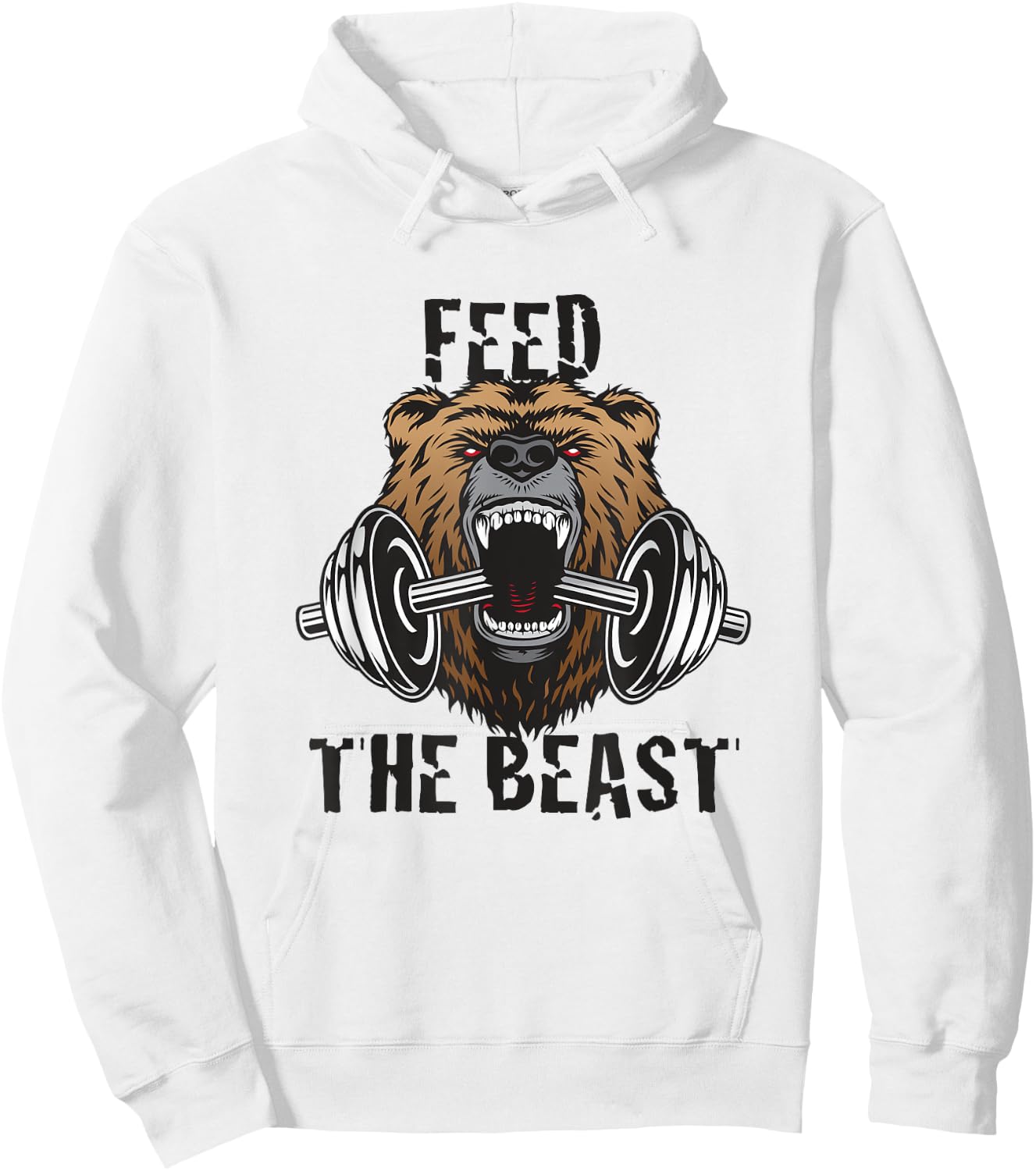 Fitness Motivational Feed The Beast Gym Workout Hoodie - Hoodie | White