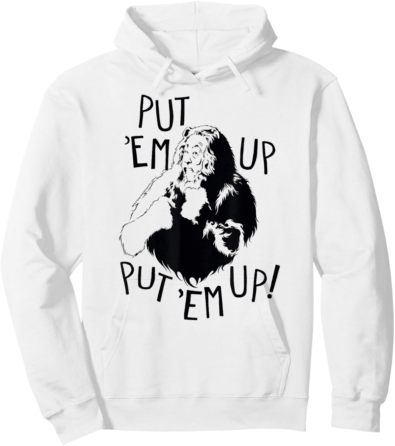 Wizard of Oz Cowardly Lion Put Em Up Fight Pose Retro Movie Hoodie - Hoodie | White