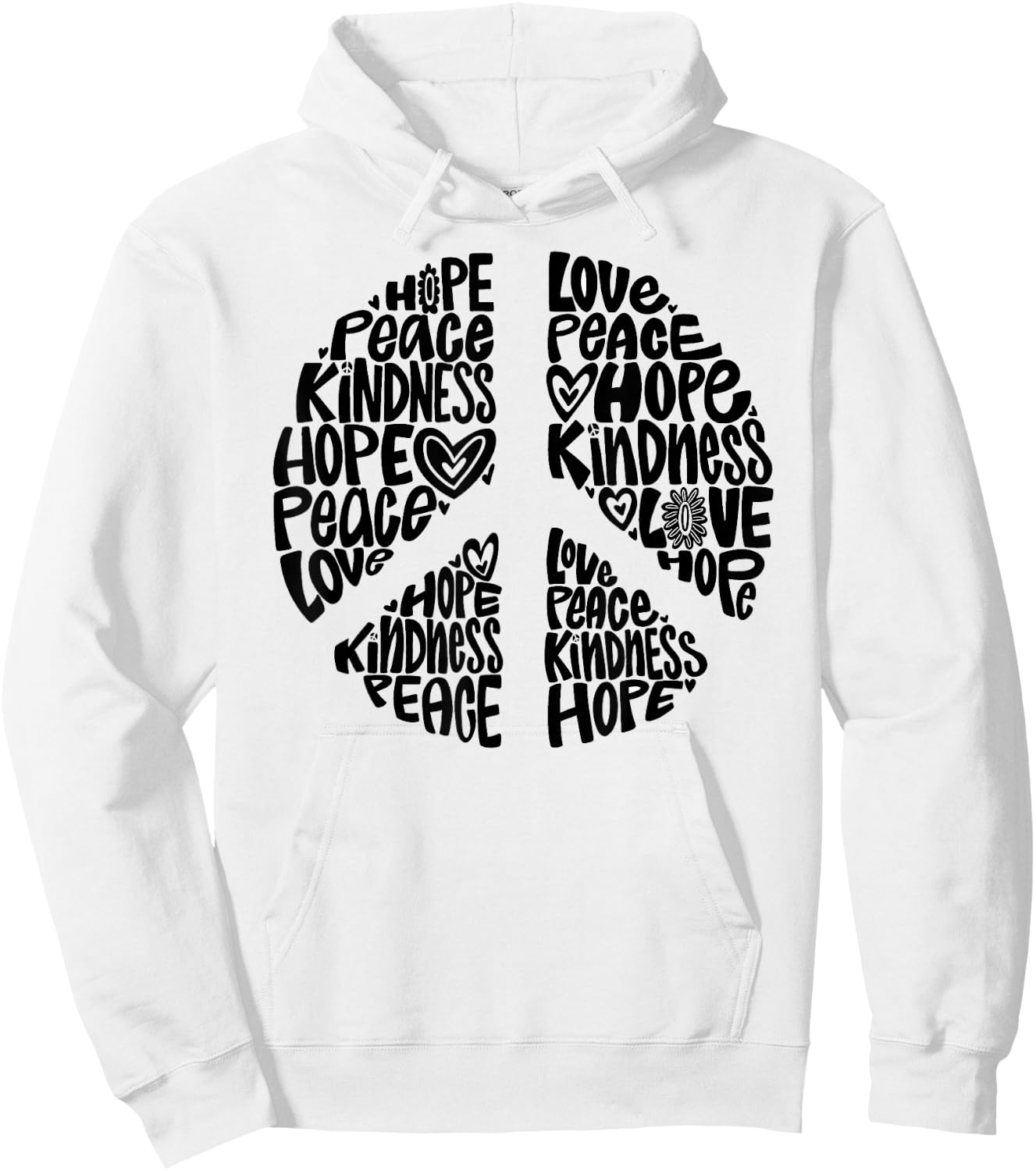 PEACE LOVE Shirt 60s 70s Tie Dye Hippie Halloween Costume Hoodie - Hoodie | White