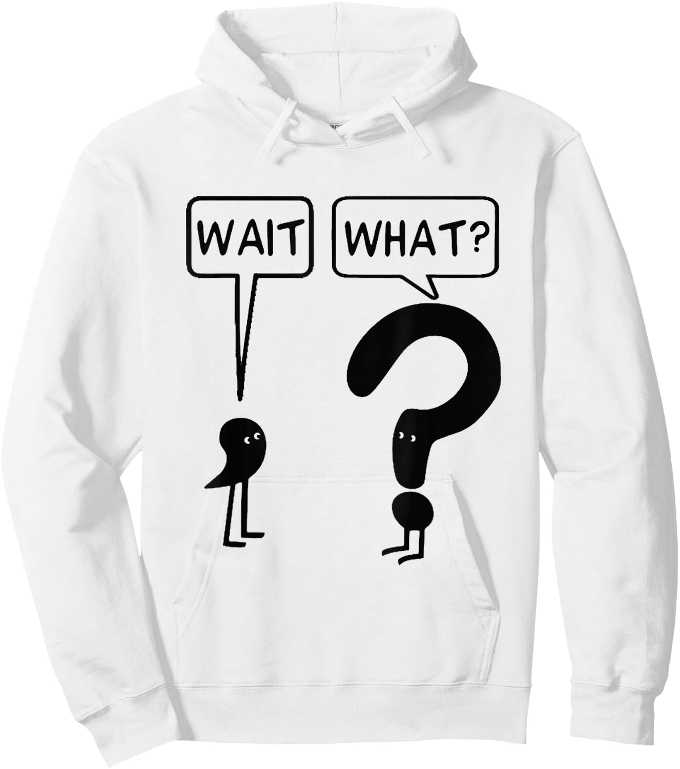 Wait What Funny Grammar Questioning Punctuation Hoodie - Hoodie | White