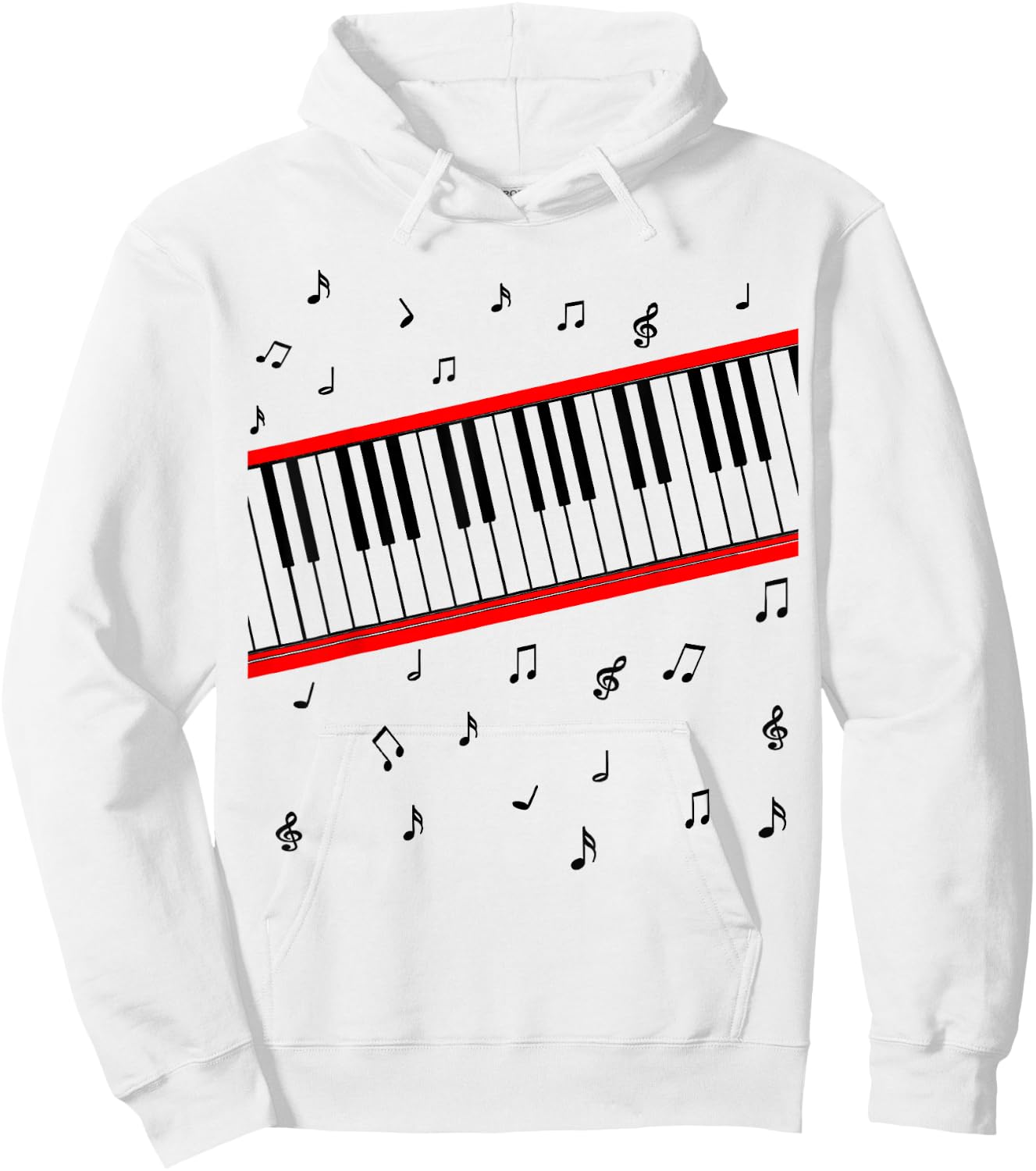 Piano Keys Music Lover Beat It Pianist 1980s Cosplay Costume Hoodie - Hoodie | White