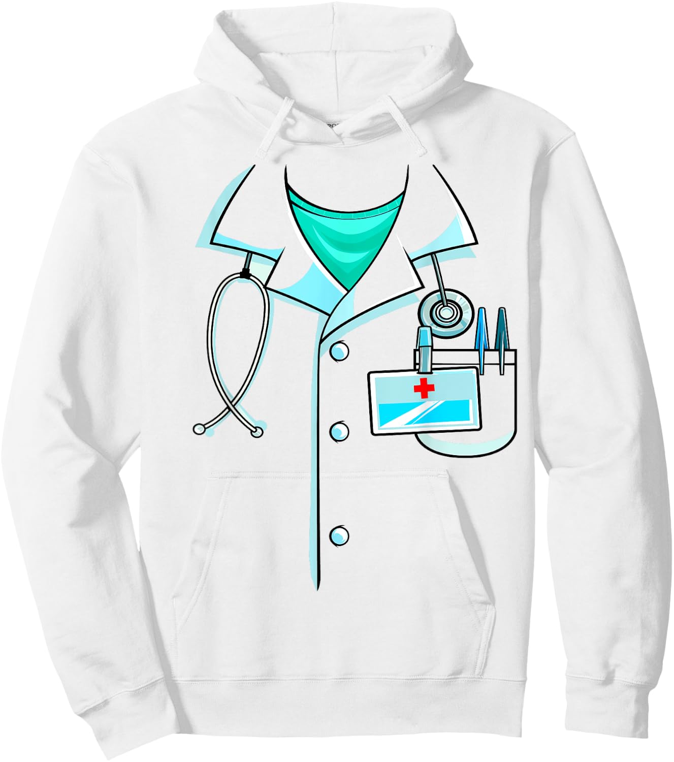 Doctor Costume Halloween White Lab Coat Men Women Kids Hoodie - Hoodie | White