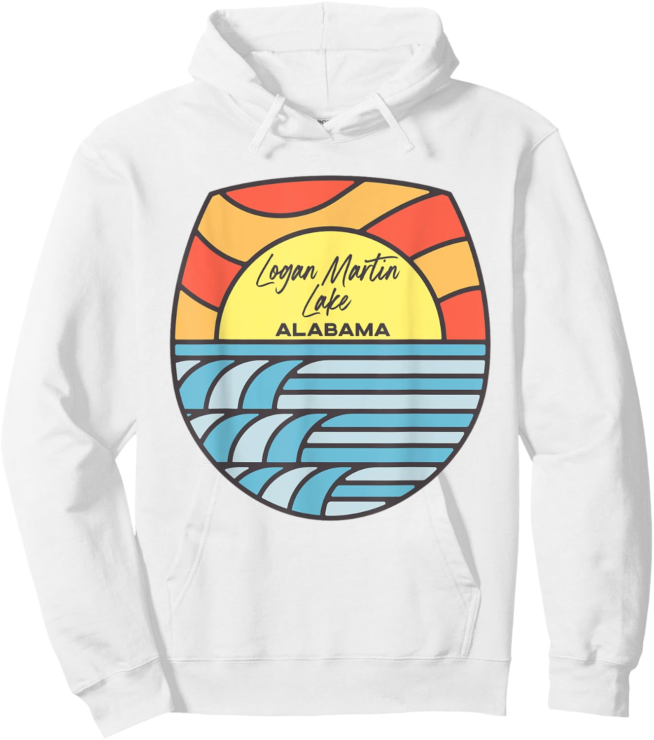 Logan Martin Lake Alabama AL Sunset Souvenir Hoodie - Hoodie | White