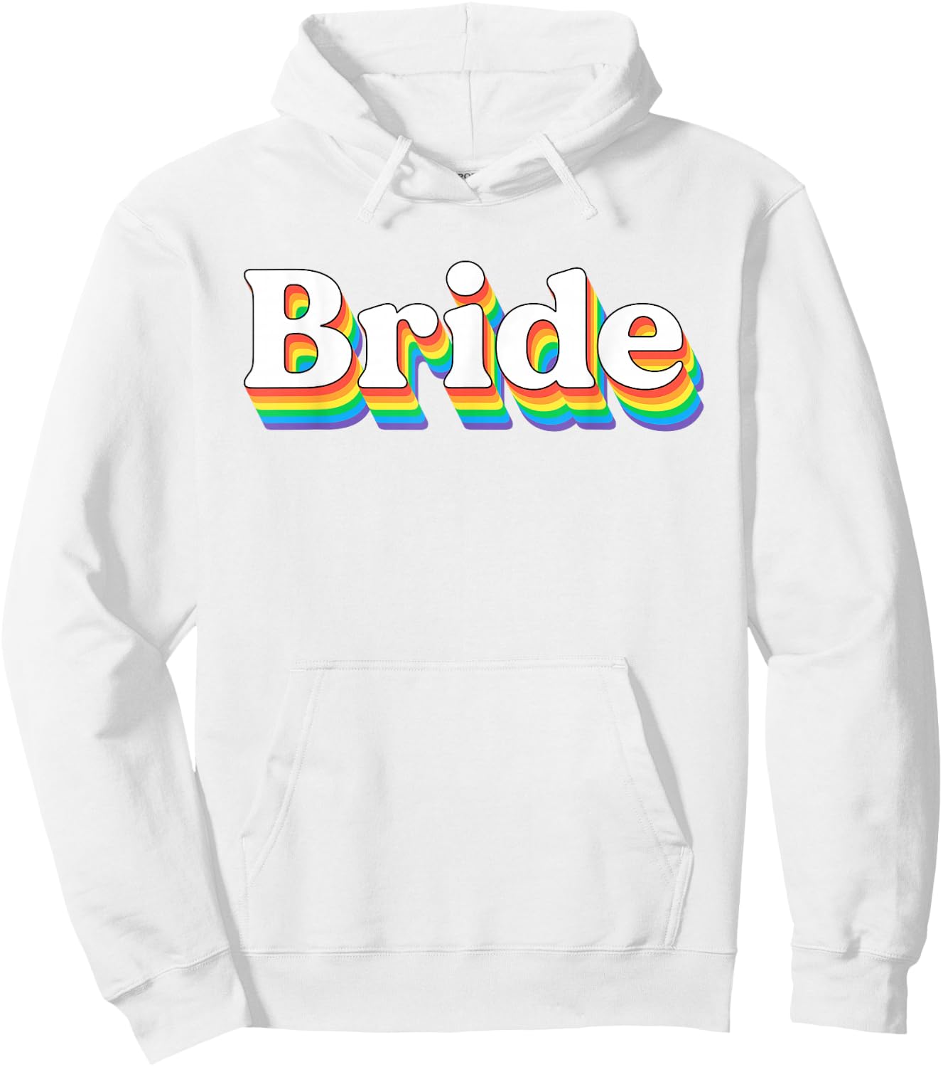 Bride Retro Lesbian Bachelorette 70s Vintage Gay Wedding Hoodie - Hoodie | White