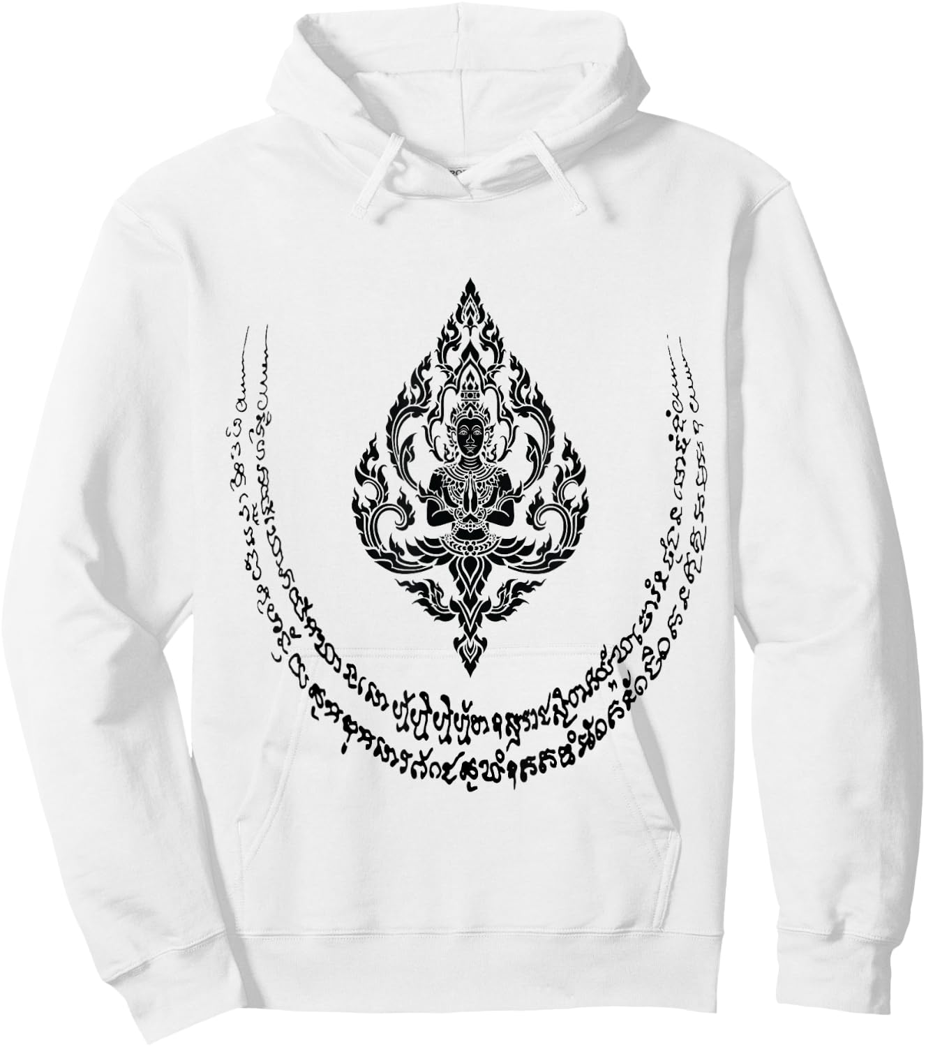 Thai Design Thailand Fashion Magical Thai Tattoos Sak Yant Hoodie - Hoodie | White