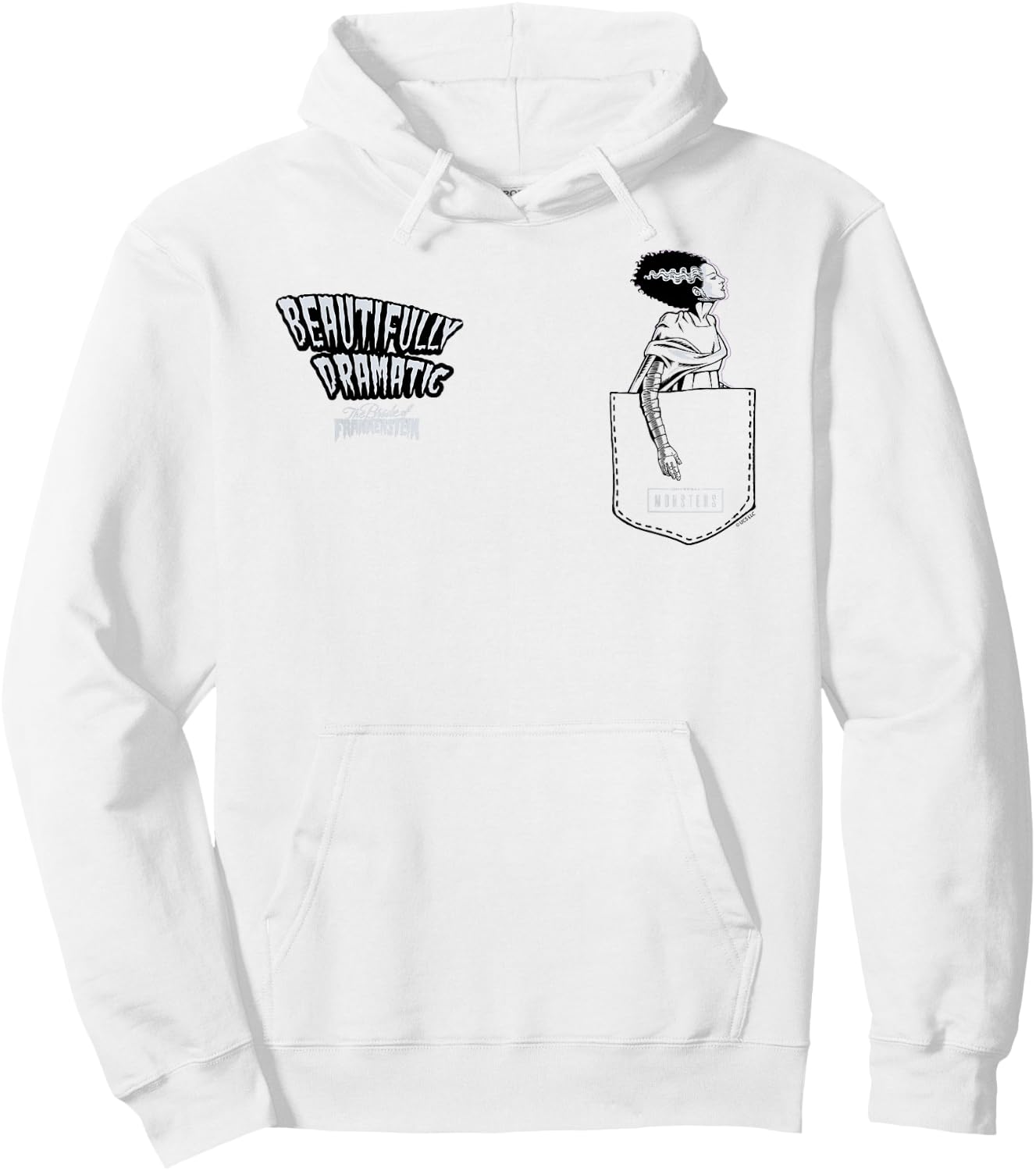 Universal Monsters Bride Beautifully Dramatic Pocket Hoodie - Hoodie | White