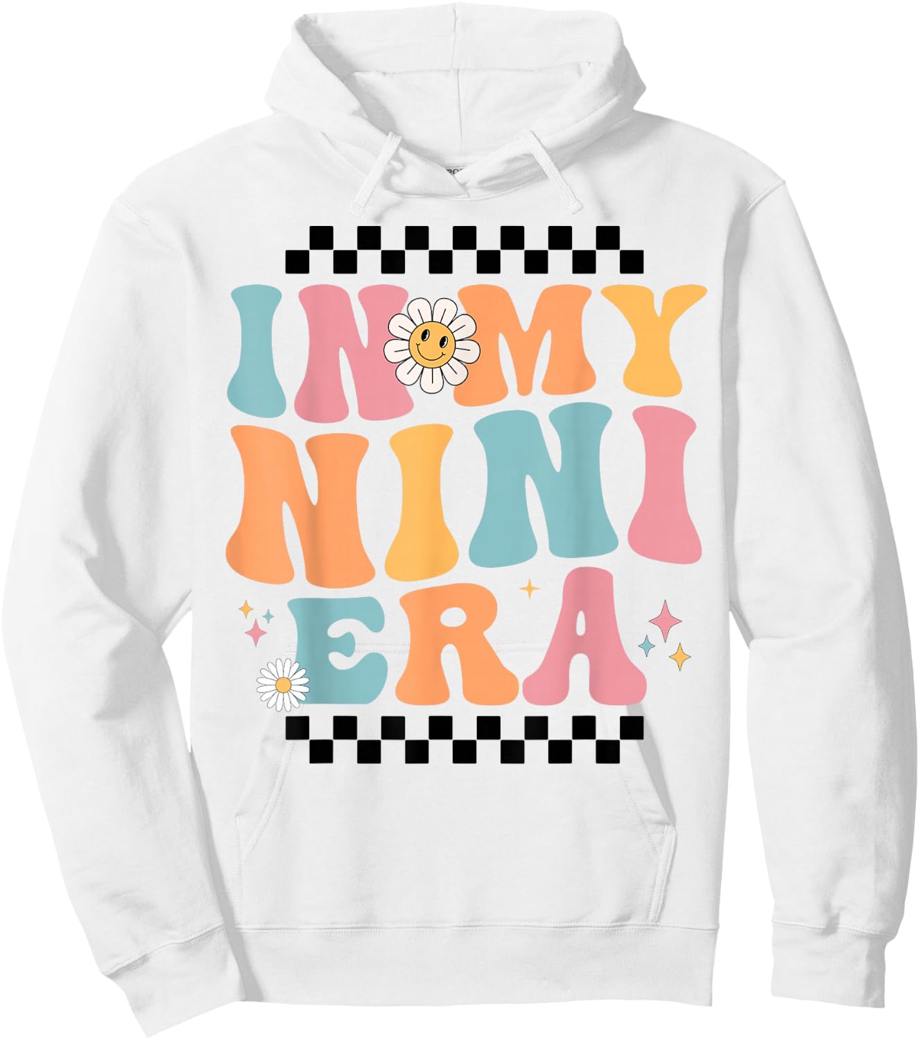 In My Nini Era Baby Announcement for Grandma Mother's Day Hoodie - Hoodie | White