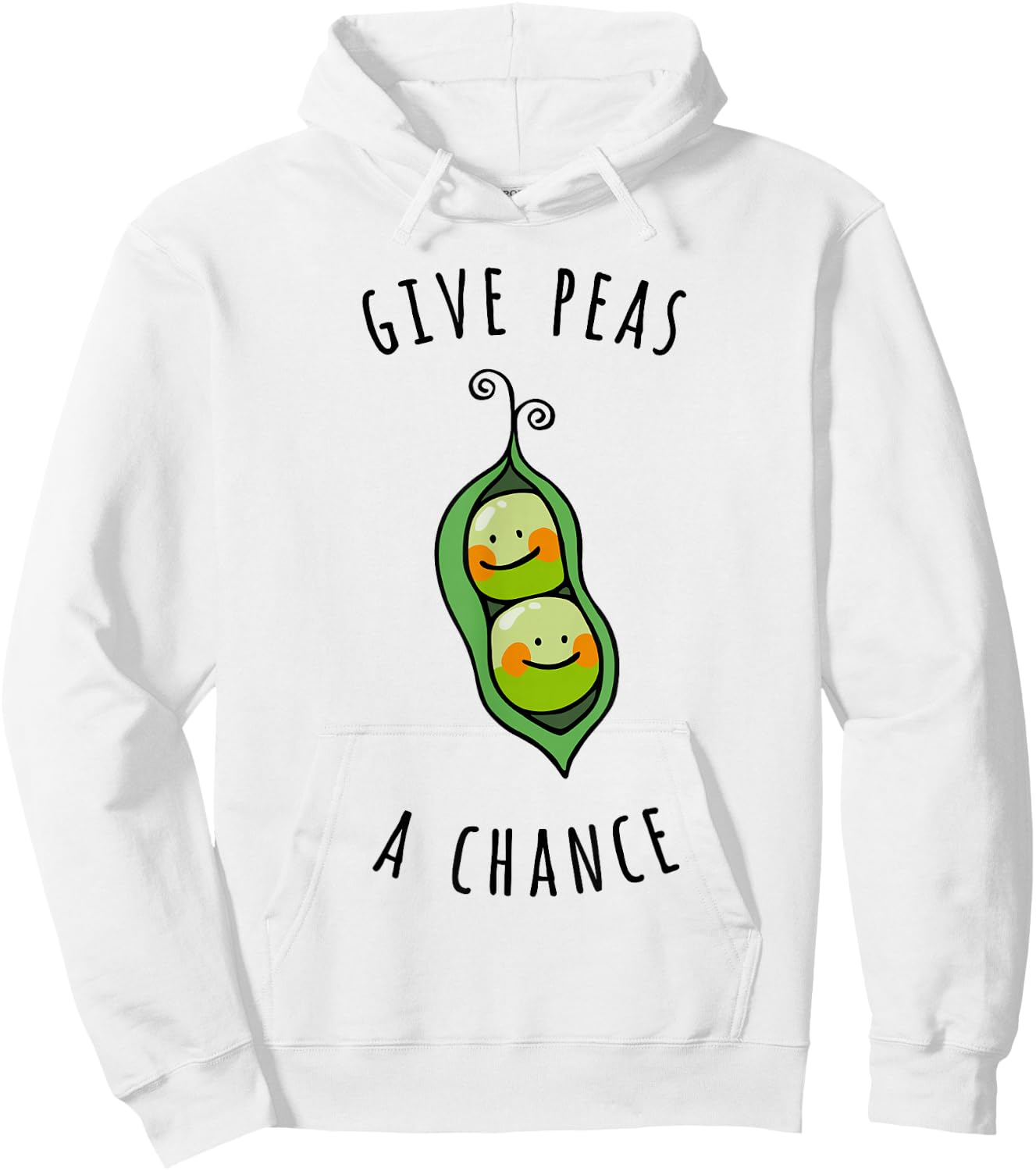 Give Peas A Chance Peace Vegetable Vegetarian Vegan Hoodie - Hoodie | White