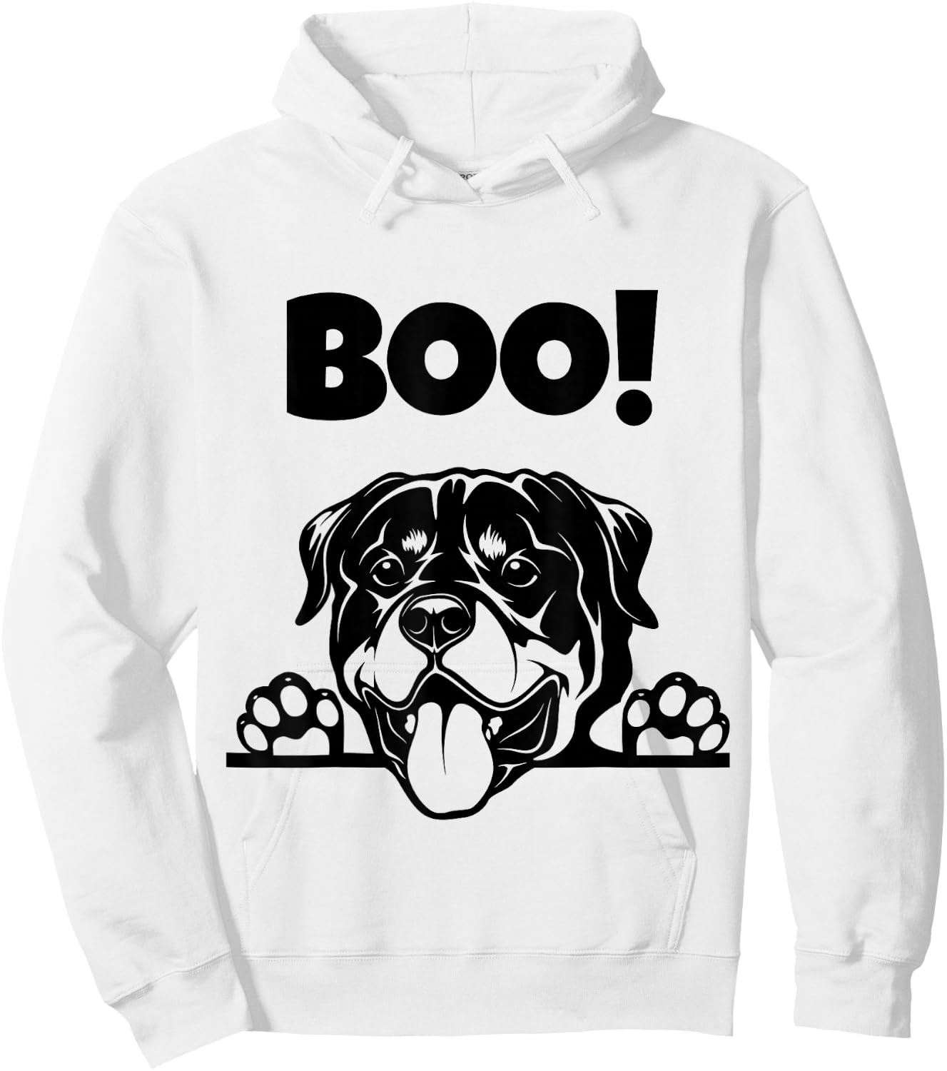 Boo! | Hiding Puppy Metzgerhund Dog Halloween Rottweiler Hoodie - Hoodie | White
