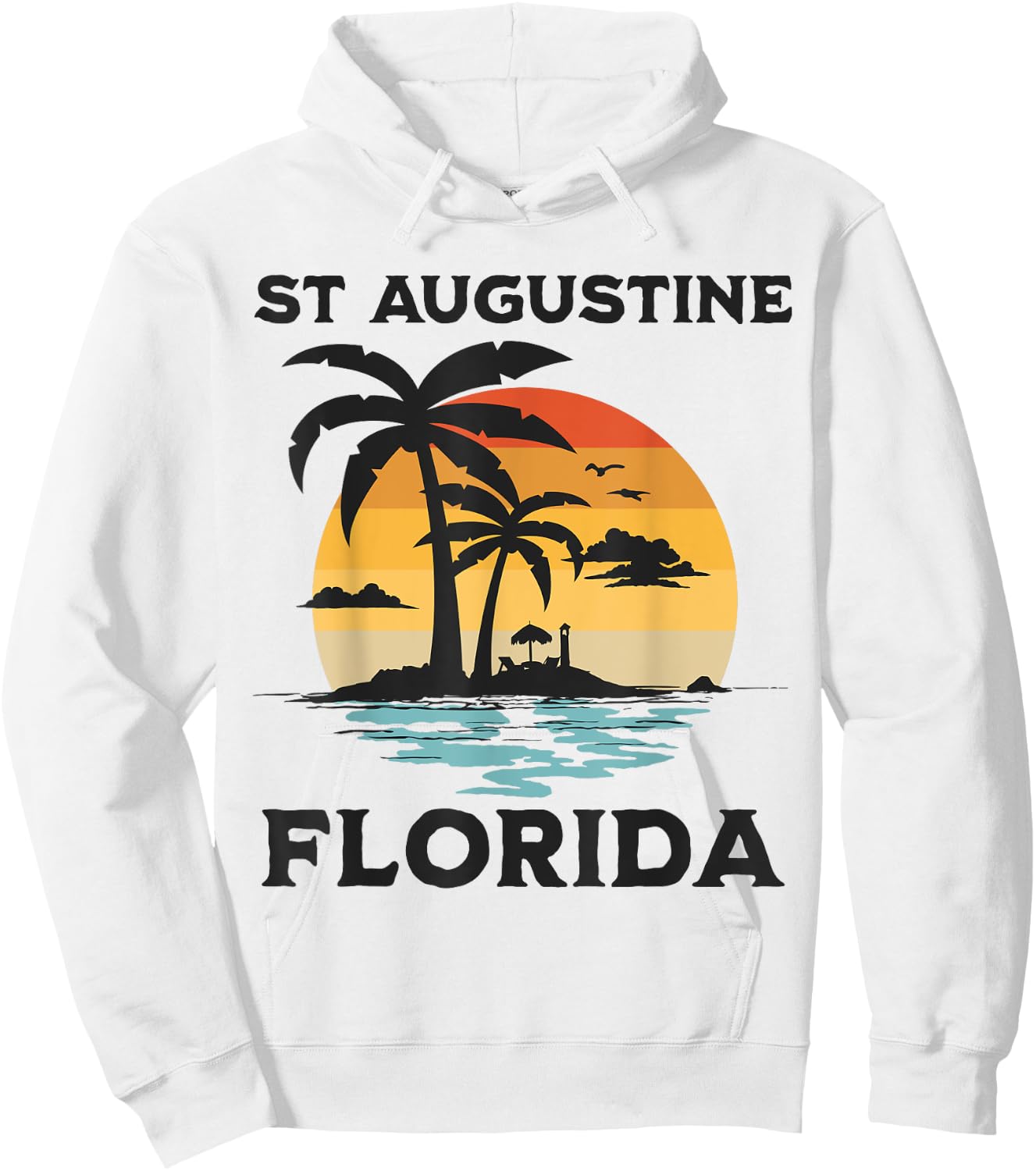 St Augustine Florida Beach Surf Summer Vacation Vintage Women Kids Hoodie - Hoodie | White
