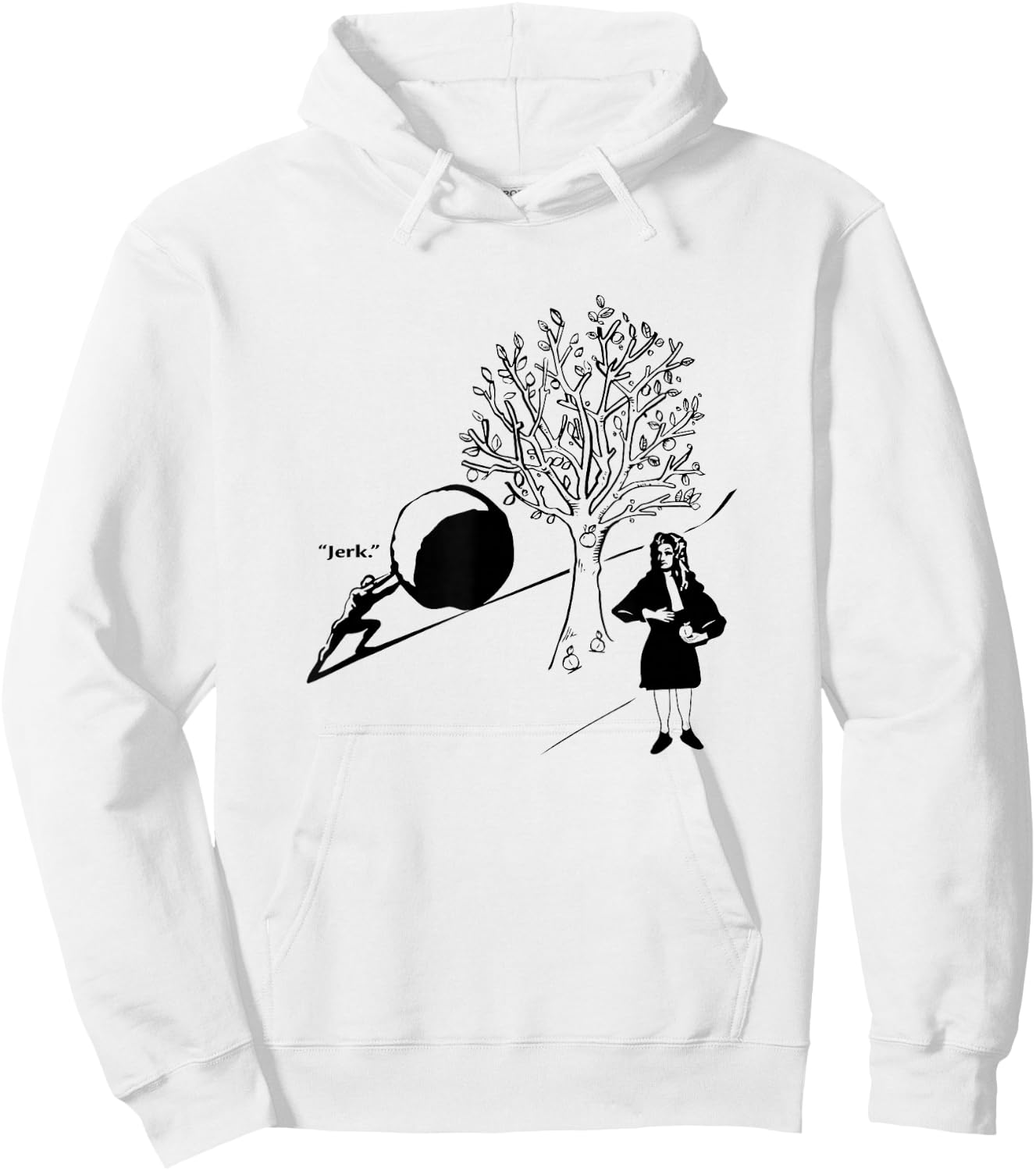 Sisyphus Greek Mythology and Issac Newton Scientist Hoodie - Hoodie | White
