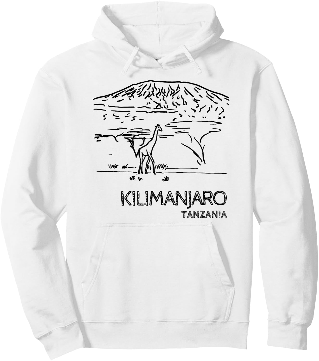 Kilimanjaro Tanzania Africa and Giraffe Mountain Hiking Hoodie - Hoodie | White