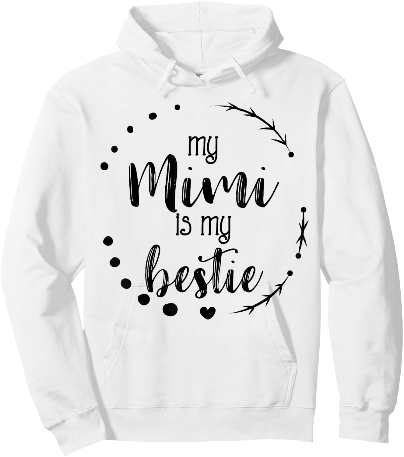 My Mimi is My Bestie Cute Mother's Day Apparel Granddaughter Hoodie - Hoodie | White