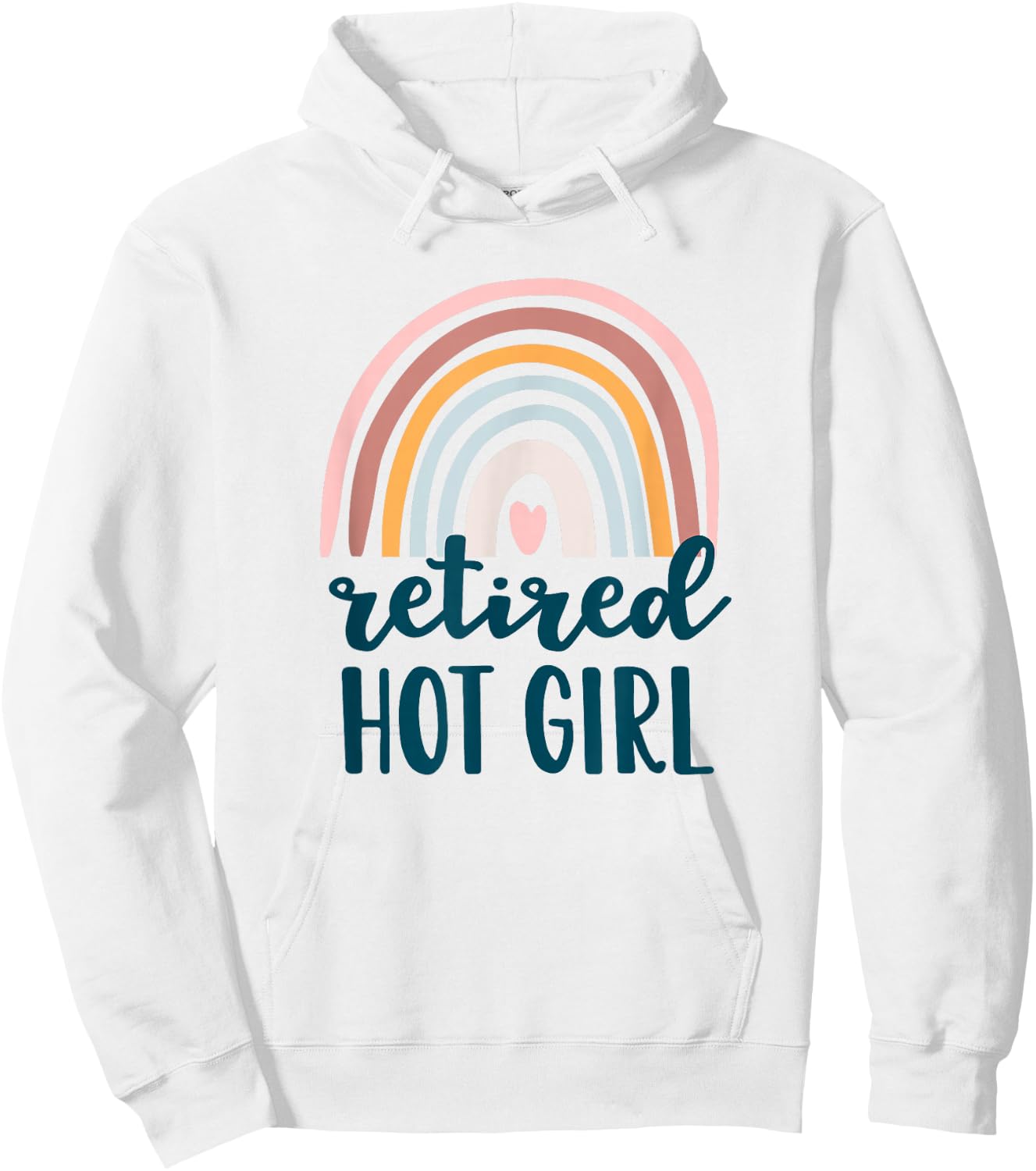 Retired Hot Girl Funny Retro Women Bride Boho Rainbow Hoodie - Hoodie | White