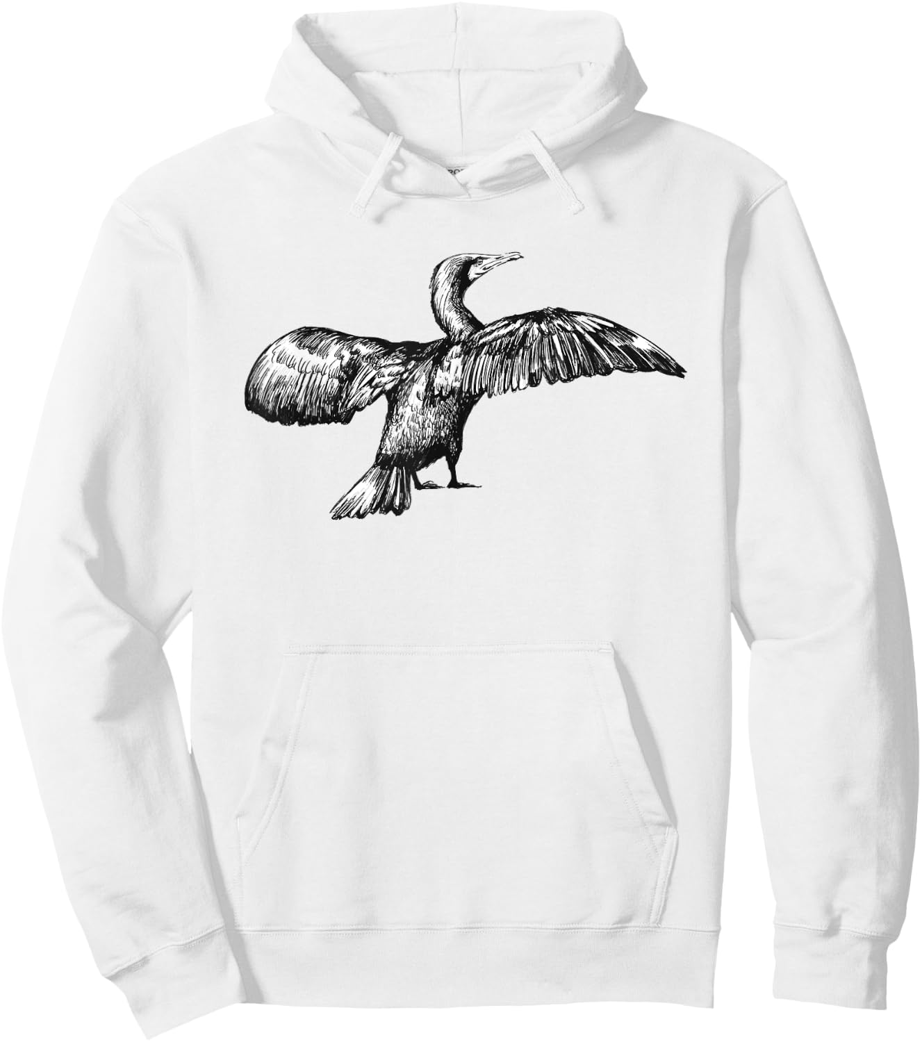 Cormorant Bird Hoodie - Hoodie | White