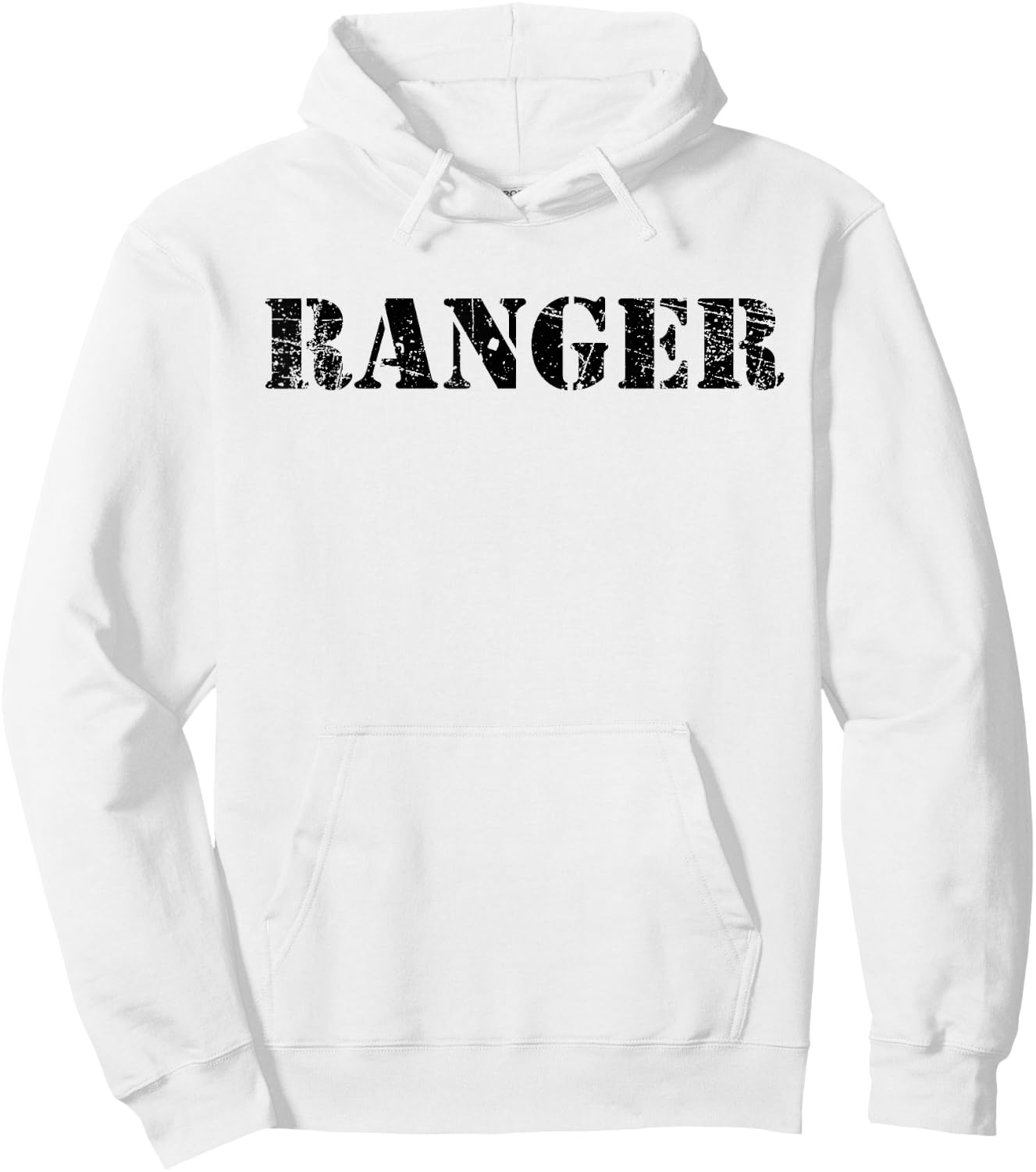 Vintage Ranger Classic Retro USA Military Distressed Hoodie - Hoodie | White