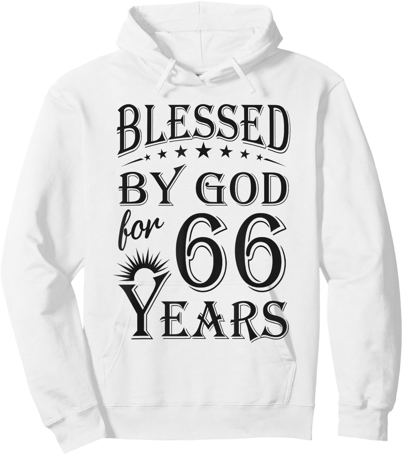 Vintage Blessed by God for 66 years Happy 66th Birthday Hoodie - Hoodie | White