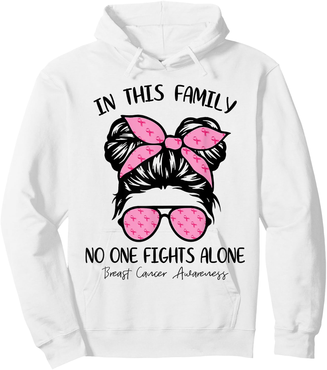 Breast Cancer Awareness Shirt Girls Pink Ribbon Kids Youths Hoodie - Hoodie | White