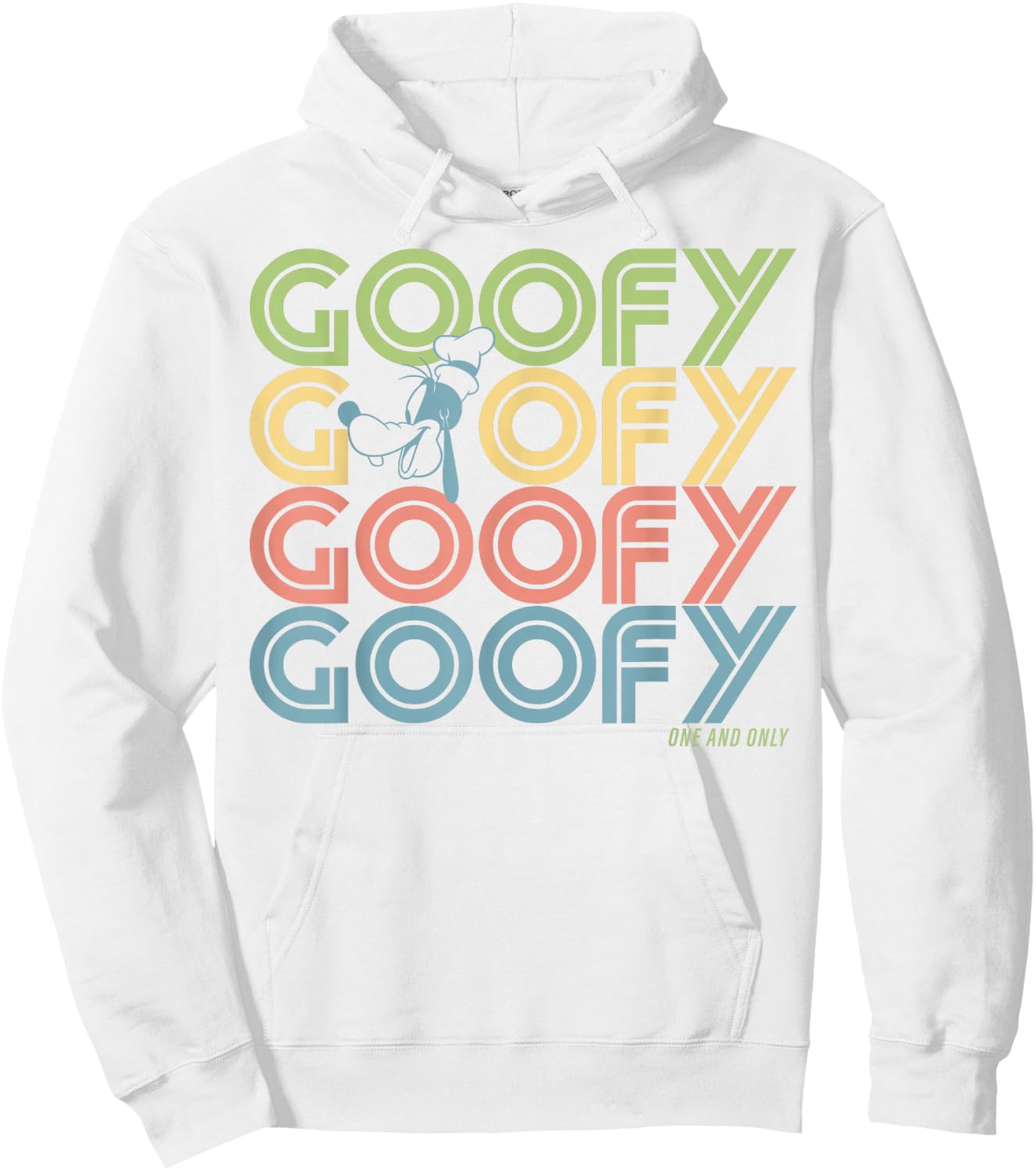 Disney Goofy Retro Name Stack Hoodie - Hoodie | White
