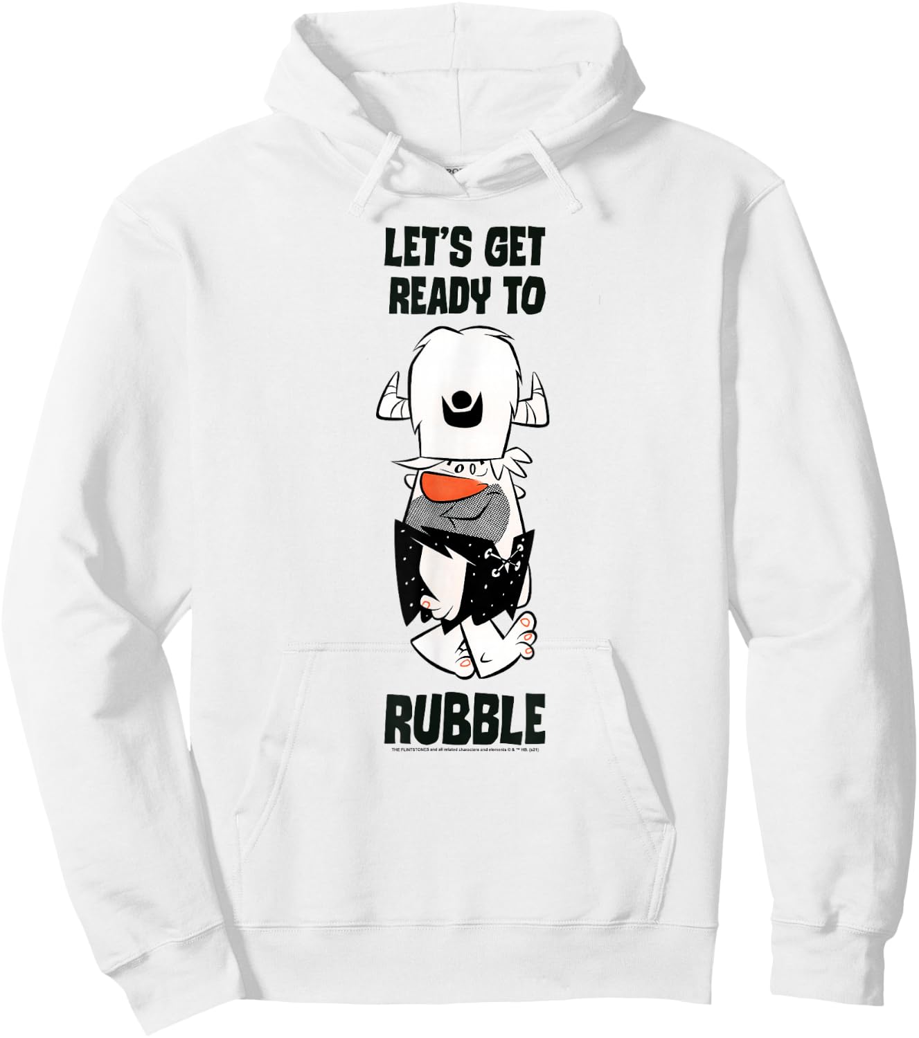The Flintstones Barney Let's Get Ready to Rubble Hoodie - Hoodie | White