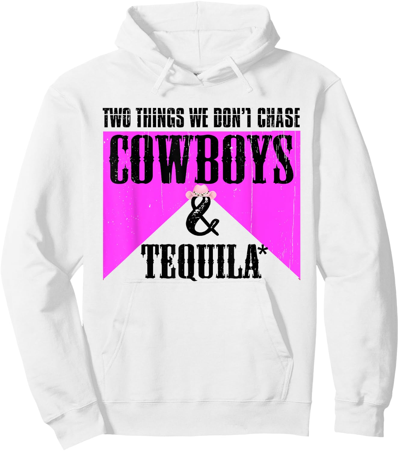 Two Things We Don't Chase Cowboys And Tequila Rodeo Retro Hoodie - Hoodie | White