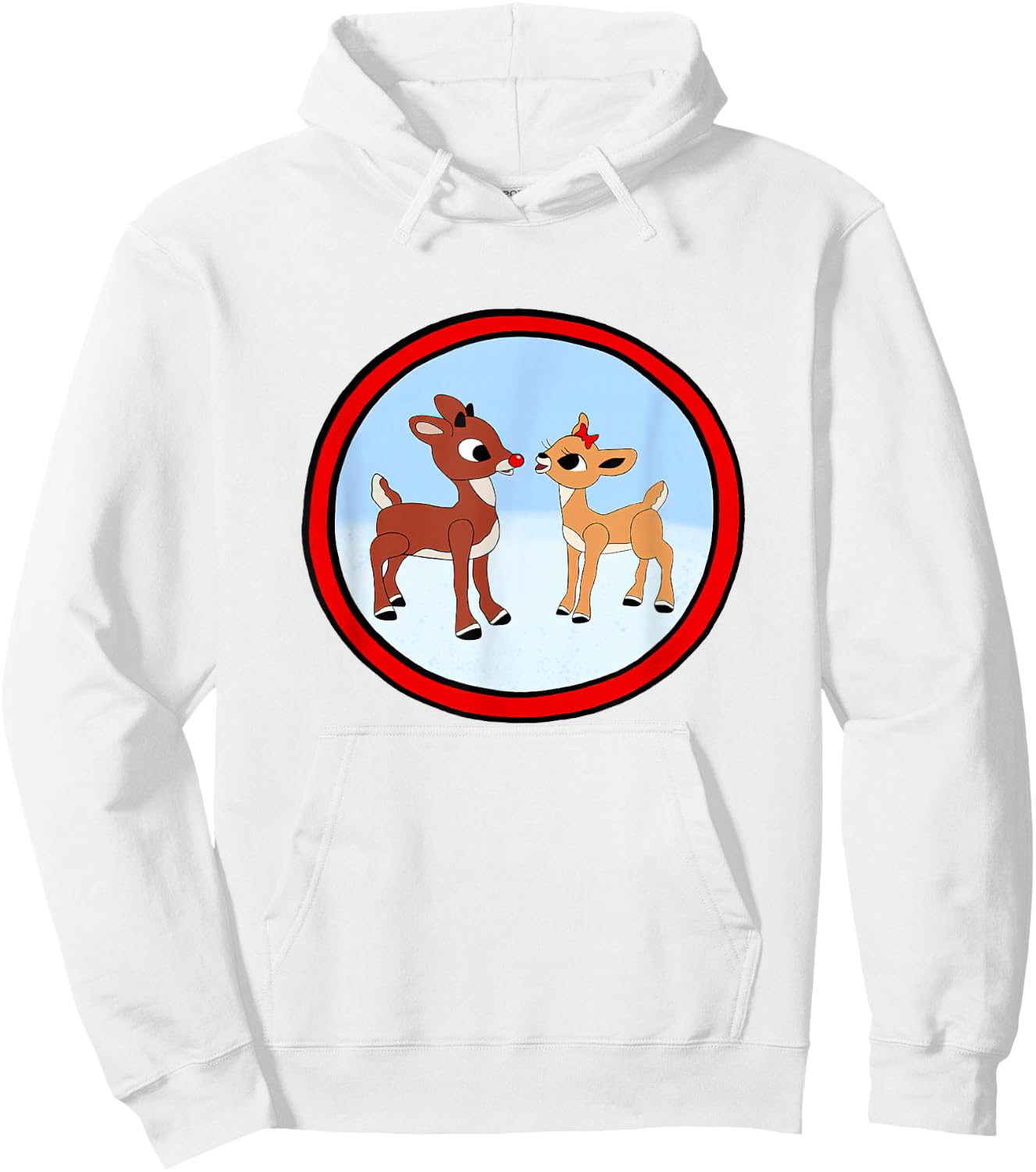 Rudolph and Clarice Christmas Kids Girls Reindeer Hoodie - Hoodie | White
