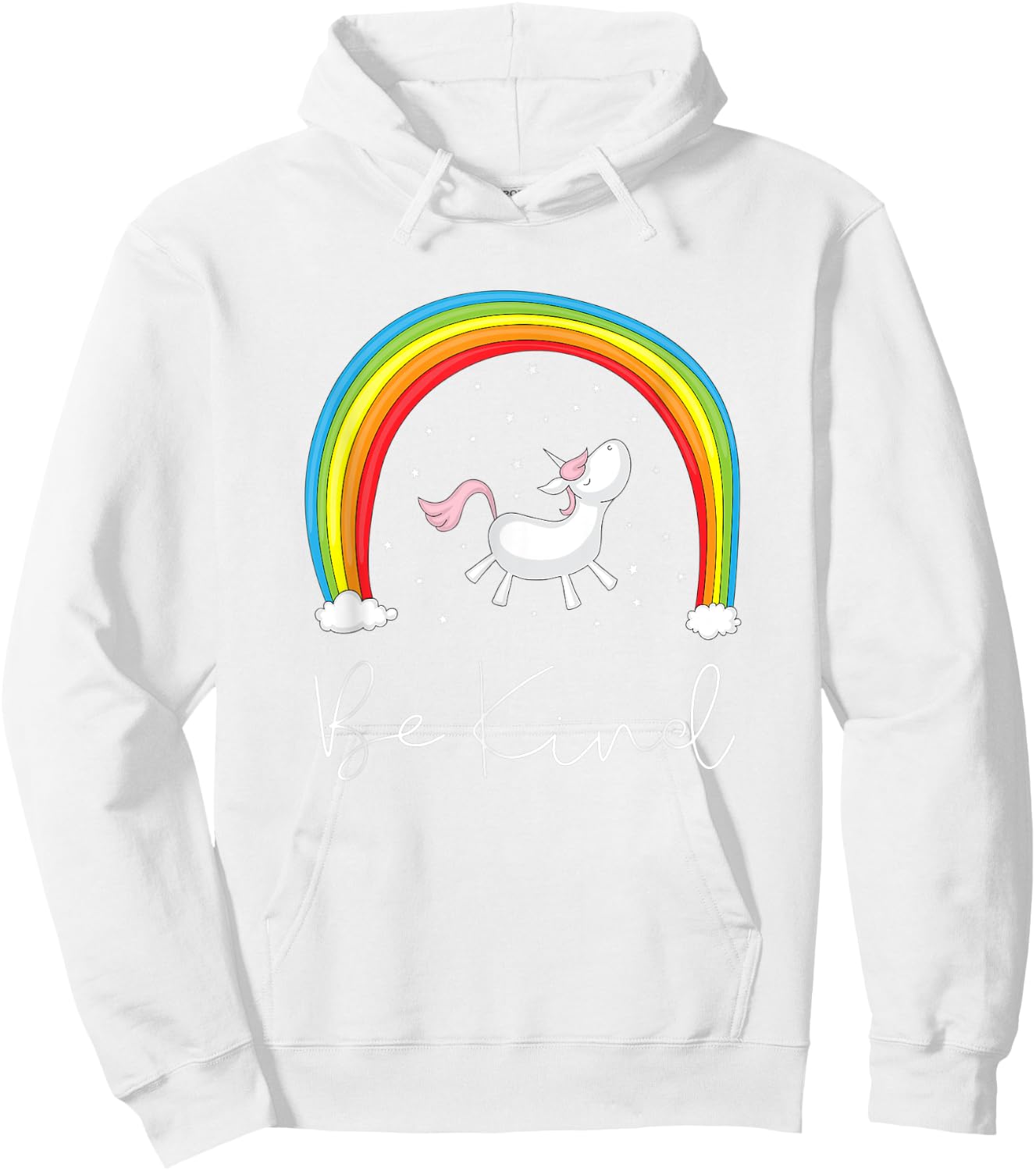 Be kind unicorn rainbow orange anti bullying Hoodie - Hoodie | White