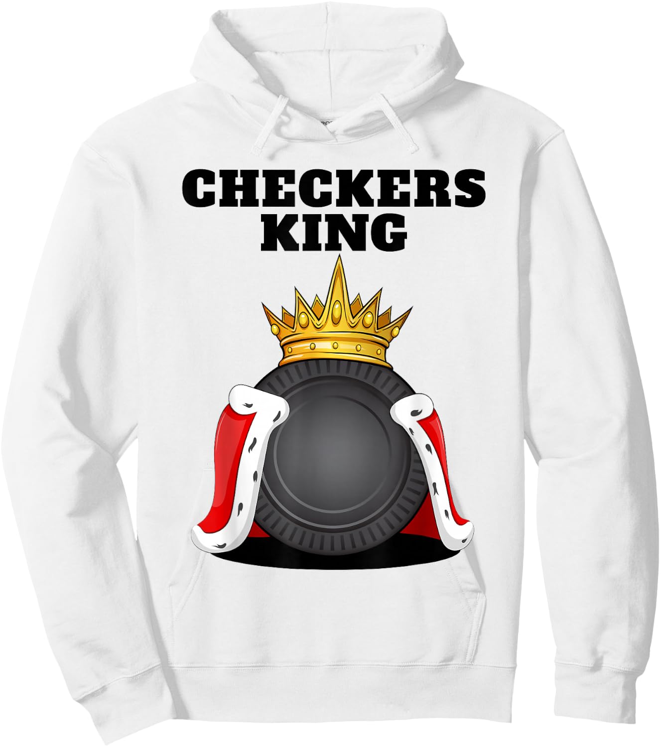 Checkers King Tabletop Board Game Crown Board Gamer Hoodie - Hoodie | White