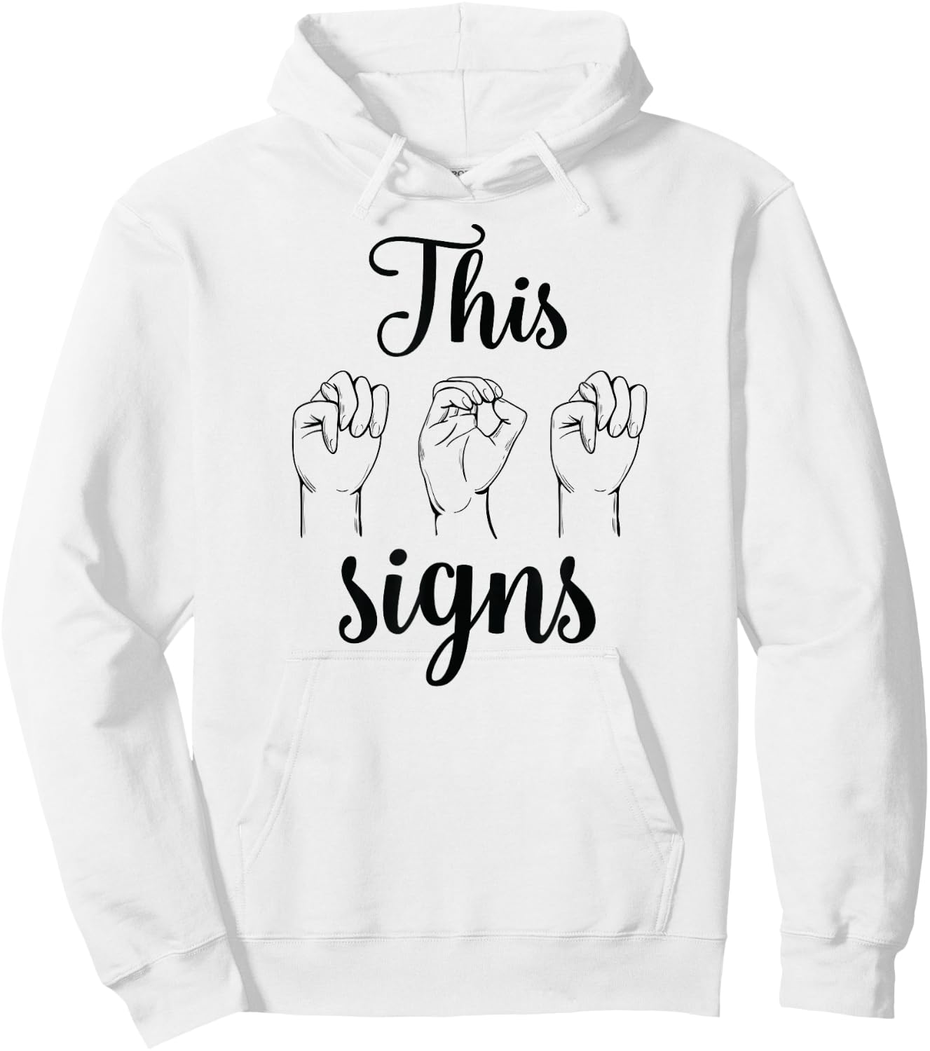 This Mom Signs Deaf Pride ASL T Shirt Women Mothers Day Gift Hoodie - Hoodie | White