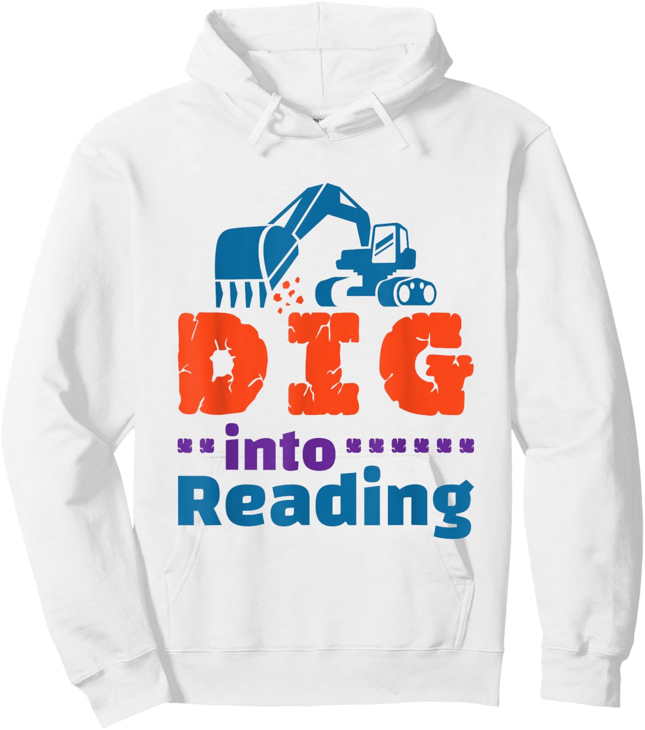 Dig Into Reading Teacher Librarian Themed Cool Reader Book Hoodie - Hoodie | White