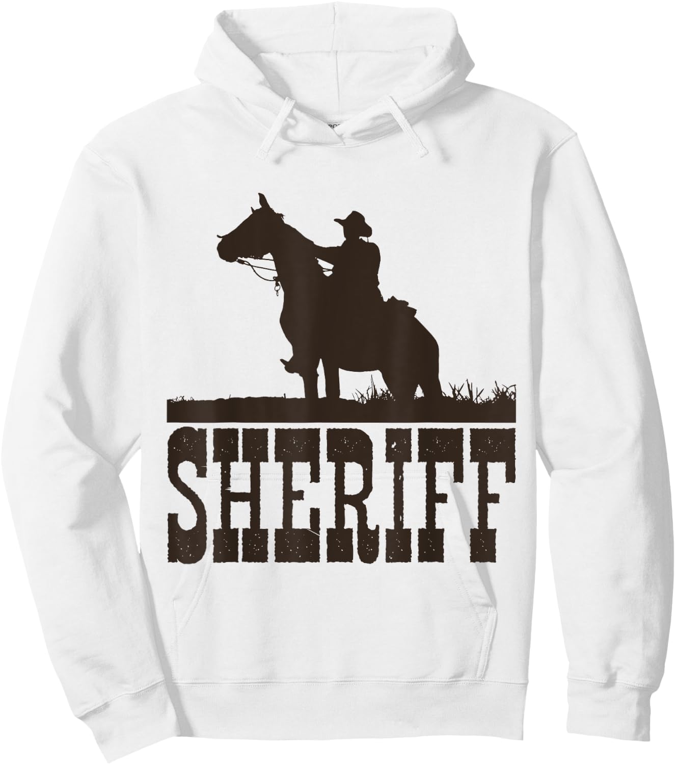 Cowboy Sheriff T Shirt , Horse Rider Western Cool Shirt Hoodie - Hoodie | White