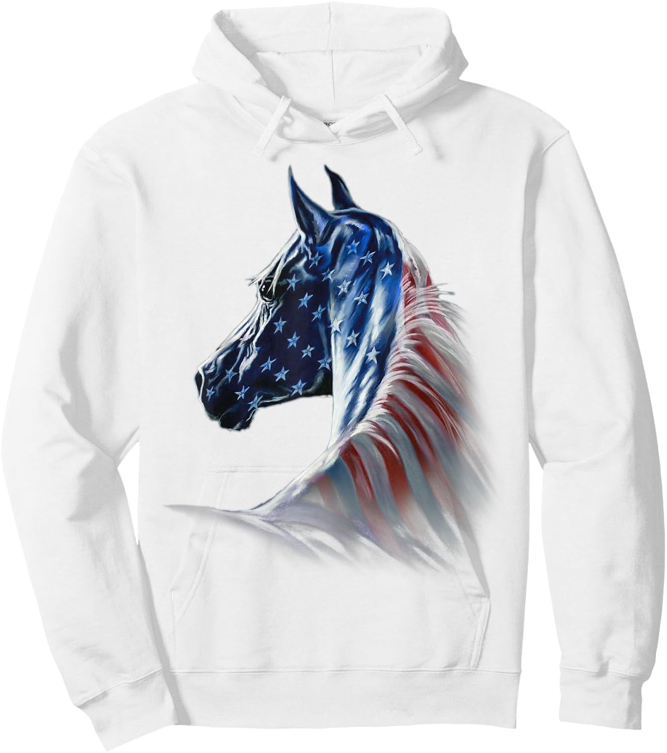 Patriotic Horse American Flag 4th Of July Independence Day Hoodie - Hoodie | White