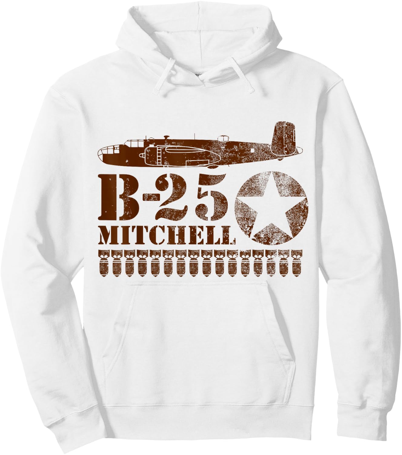WW2 Bomber Air Force T shirt - B-25 Mitchell Hoodie - Hoodie | White