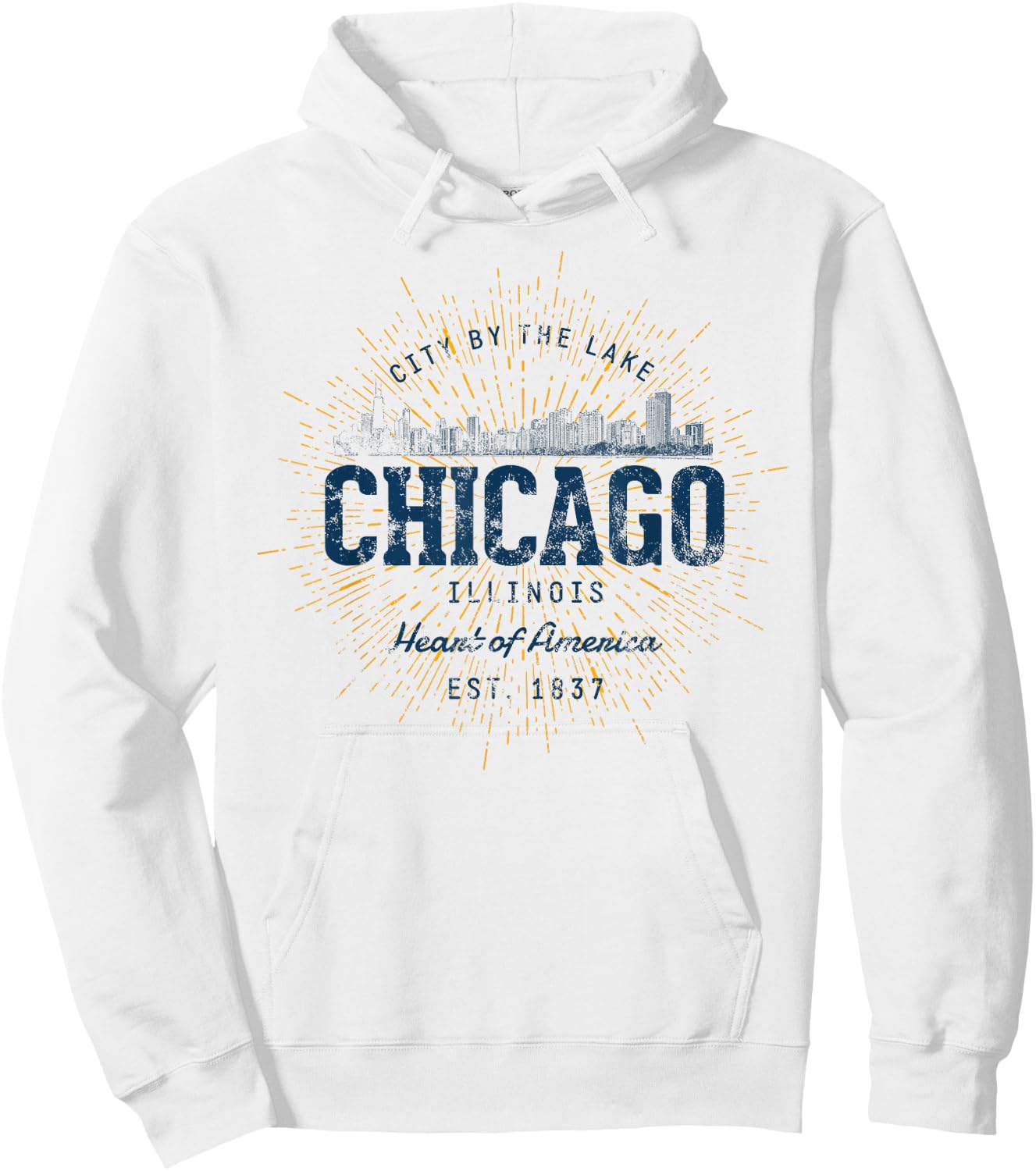 Vintage Retro Style Chicago Hoodie - Hoodie | White