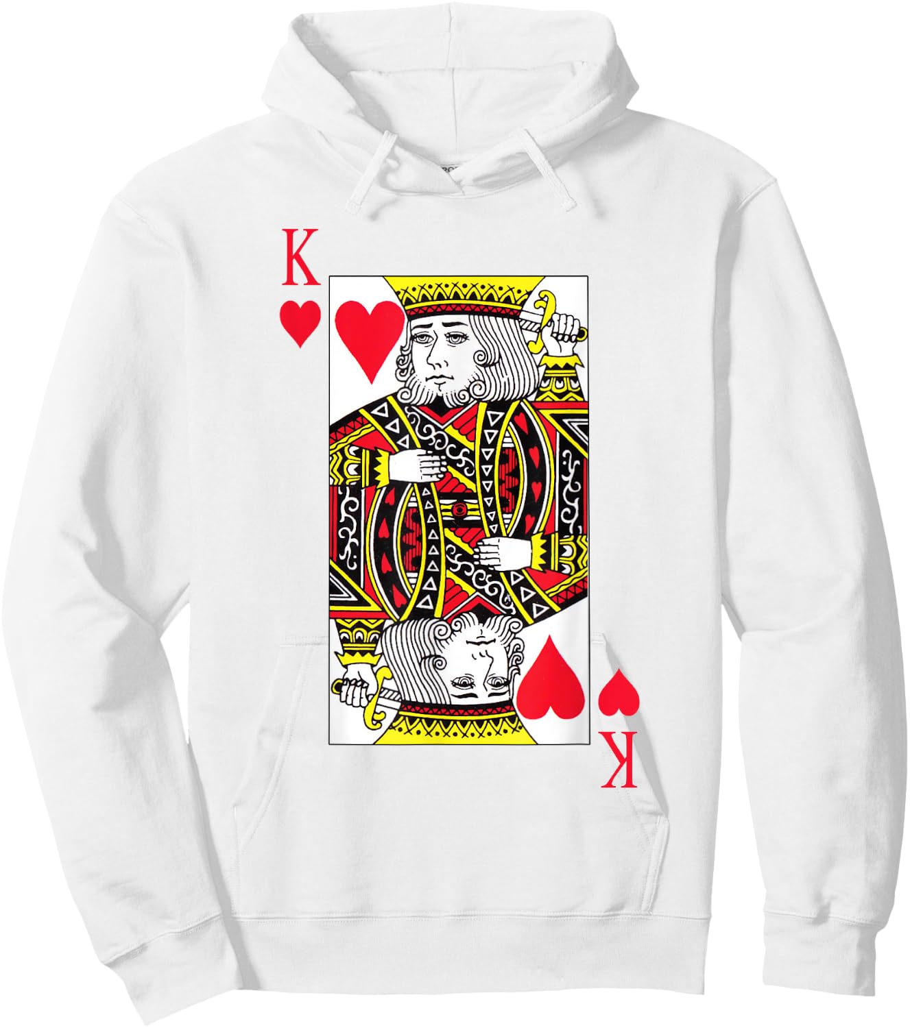King of hearts Costume Blackjack Cards Poker 21 K Hoodie - Hoodie | White