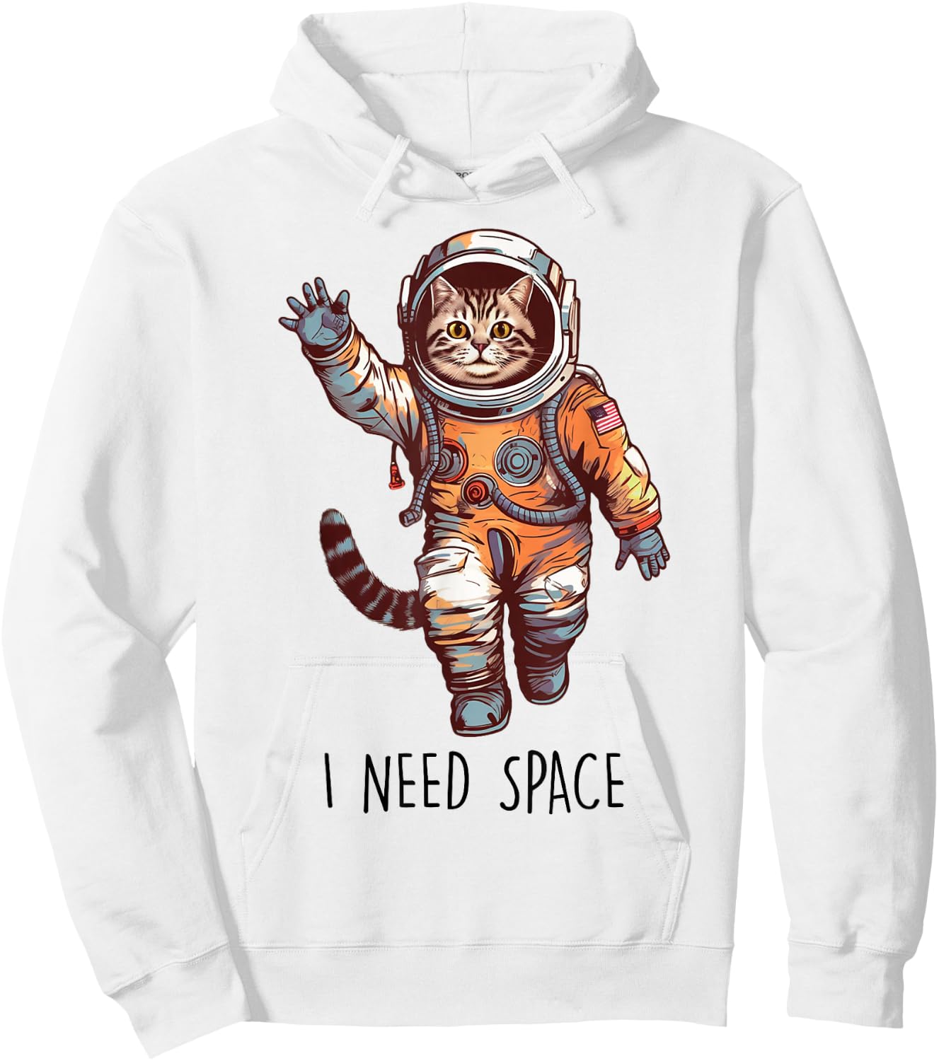 Cat Astronaut, I Need Space Universe Outer Space Kitty Lover Hoodie - Hoodie | White